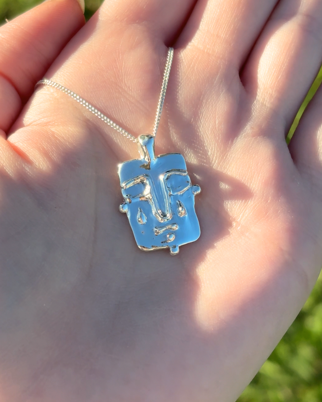 Osric Mask Sterling Silver Necklace