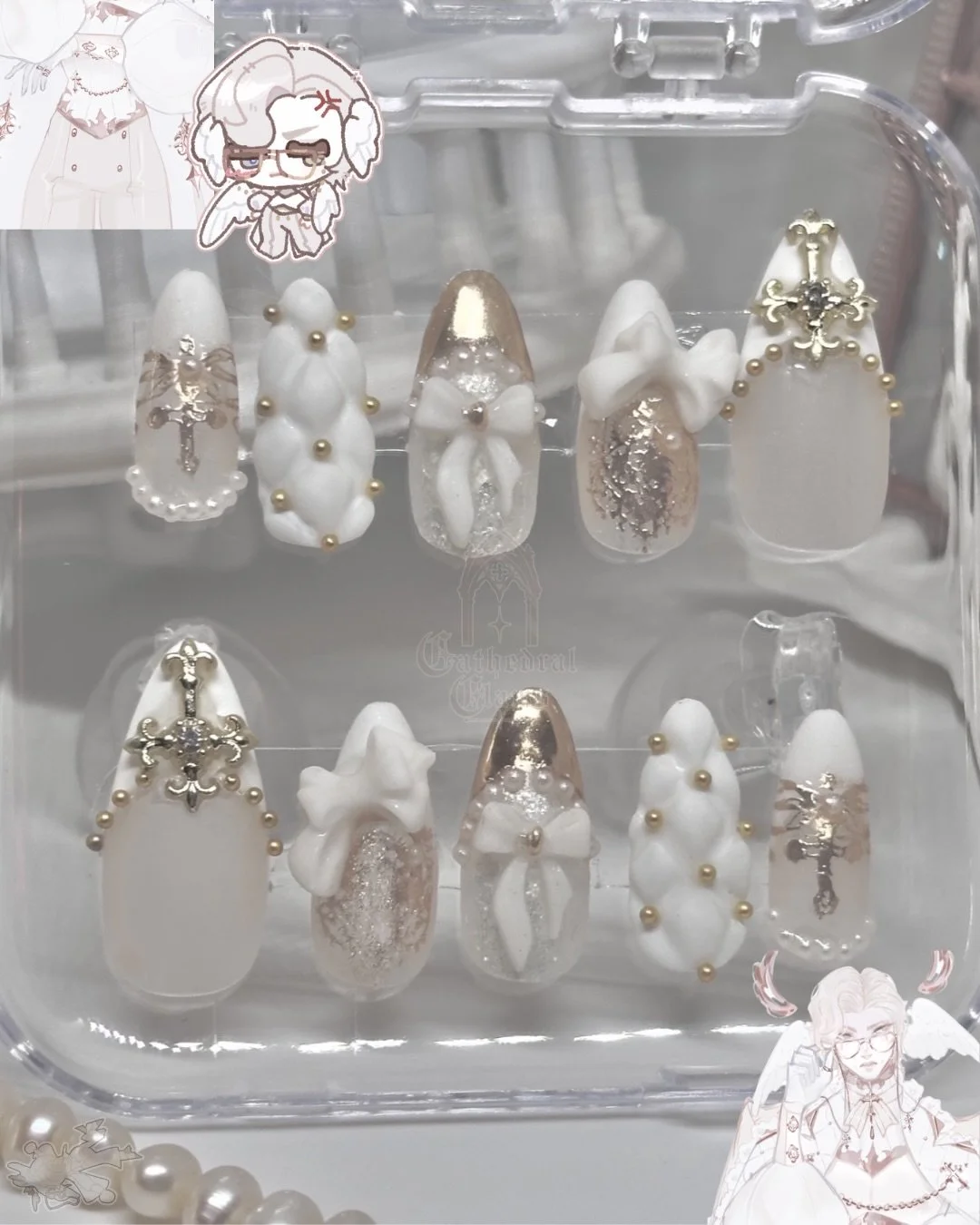 Character based nails series featuring my OC Archangel Michael ✨ 🤍

#nailart #nailtech #pressonnails #ethereal #aeathetic