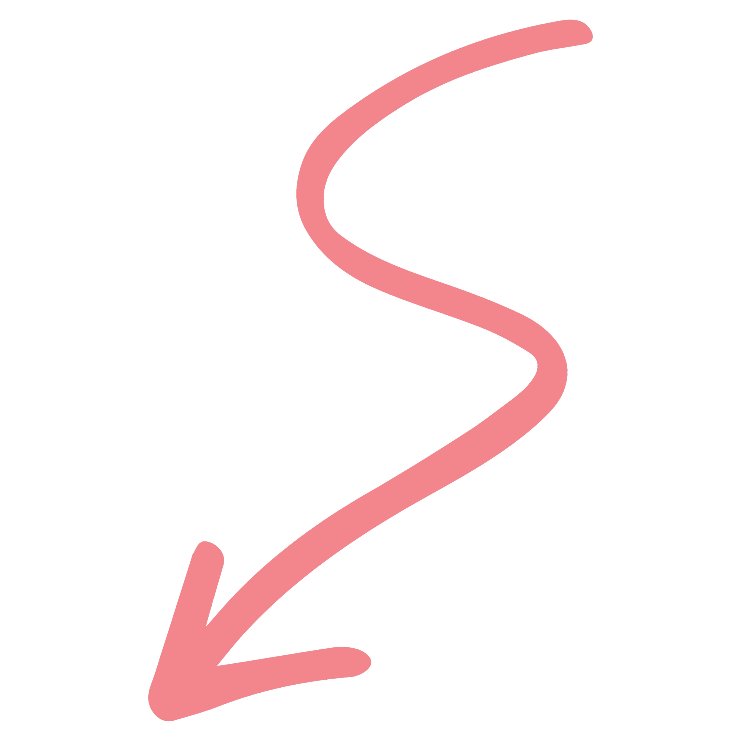 Close-up of a pink line drawing of a hand holding a small item on a black background.