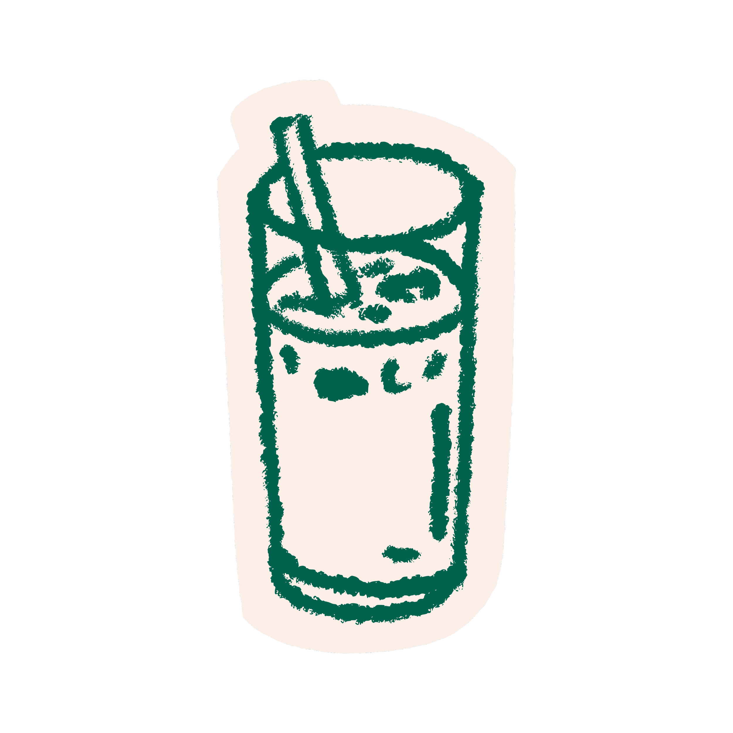 Stylized illustration of a hand holding a beer mug.