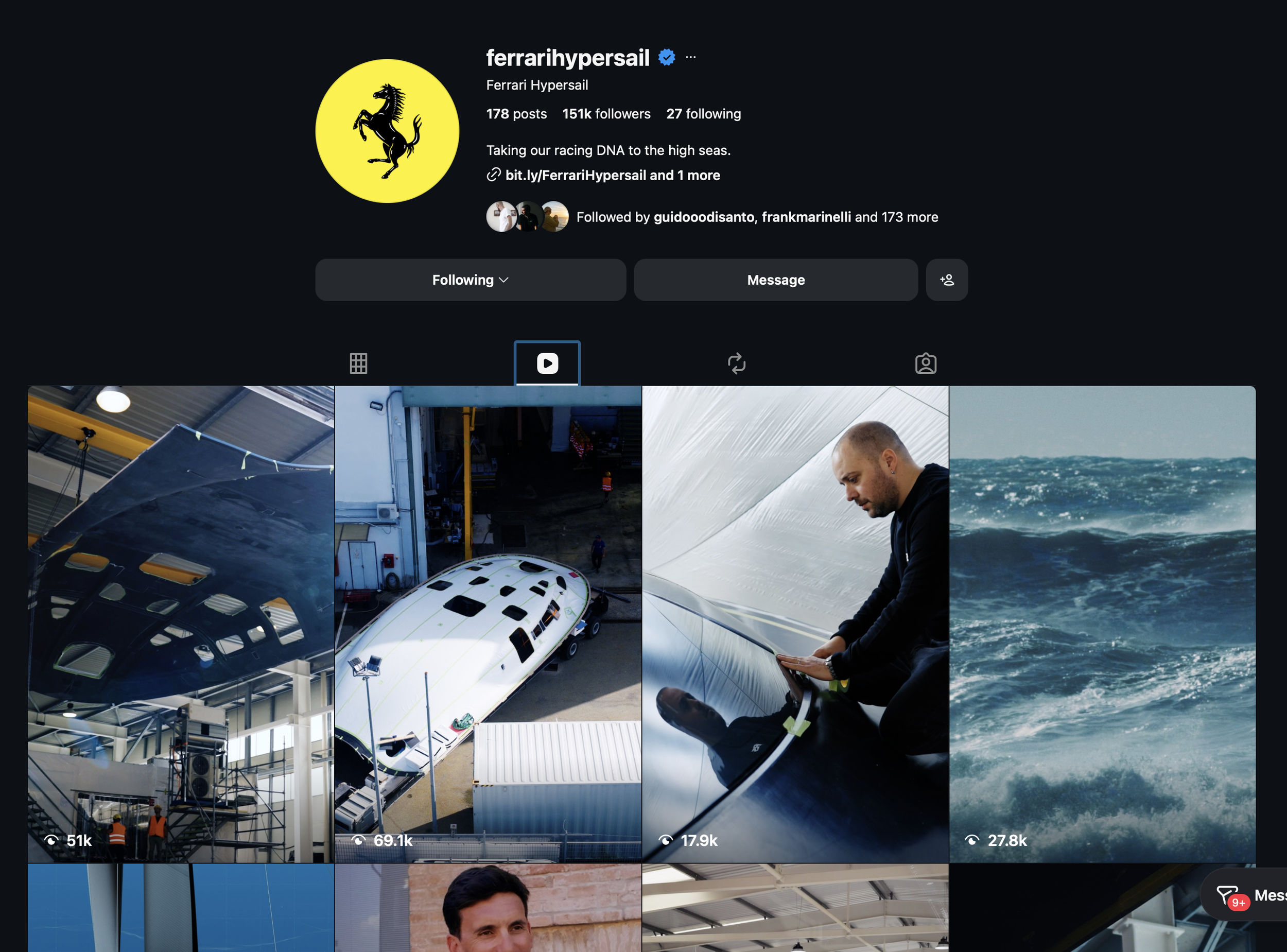 Ferrari Hypersail Instagram