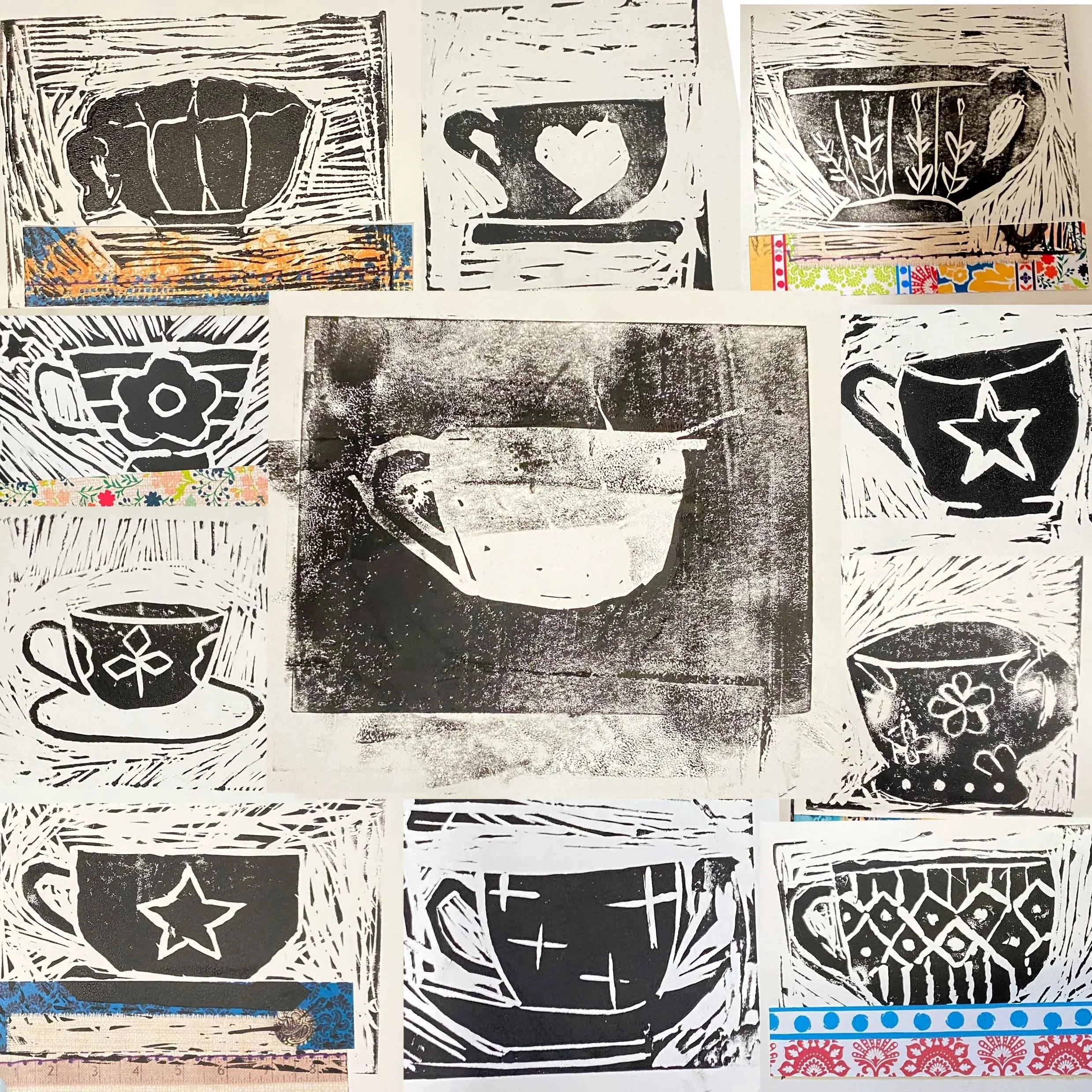 Lino Printing with Teens in School 