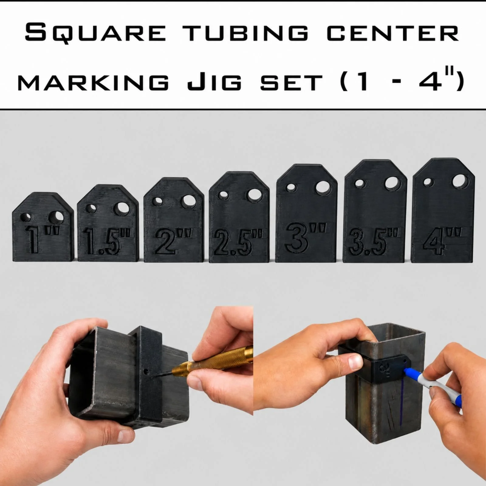 Square Tubing Center Marking Jigs (1 - 4
