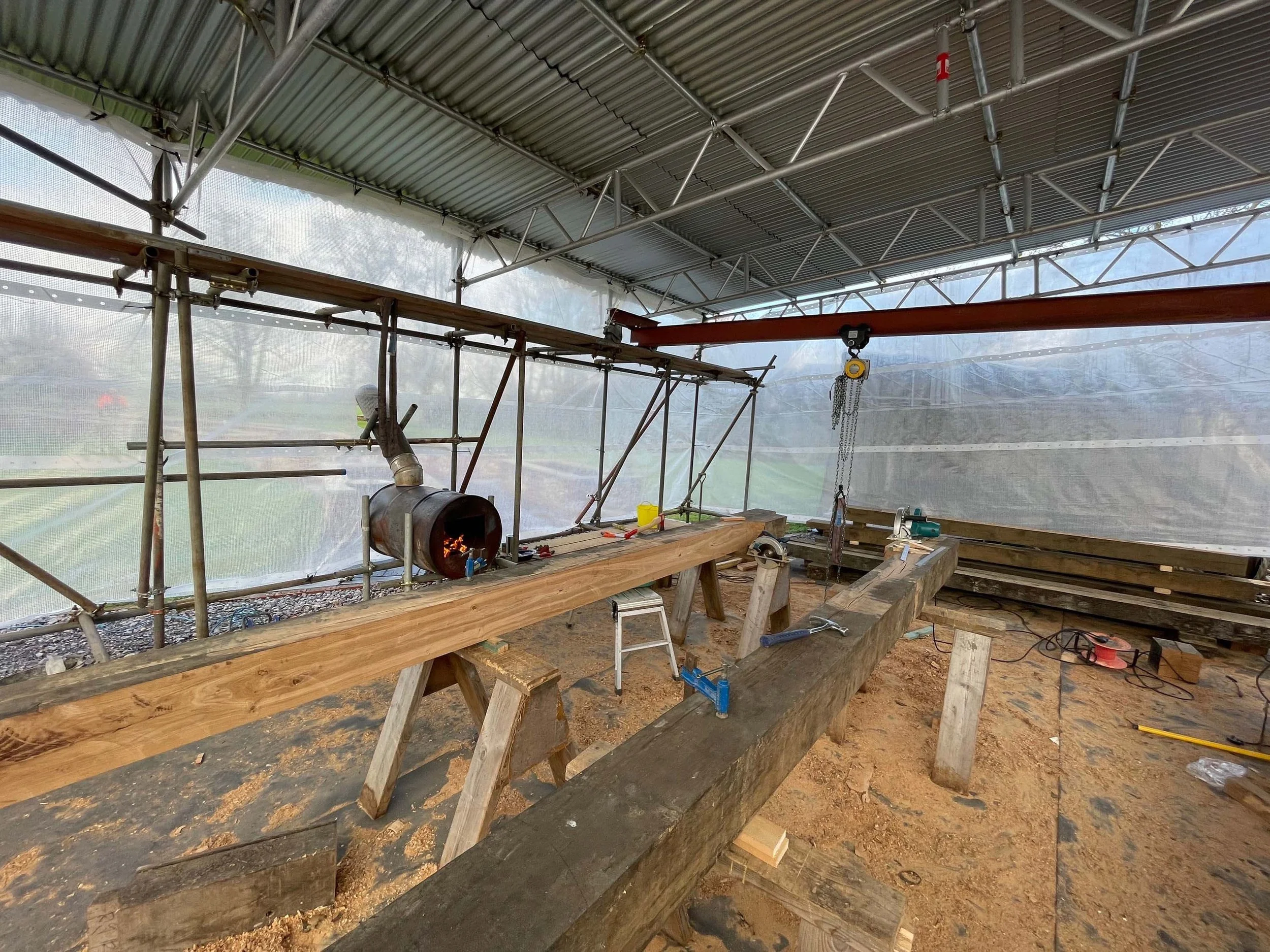 An image of a barn restoration. 
