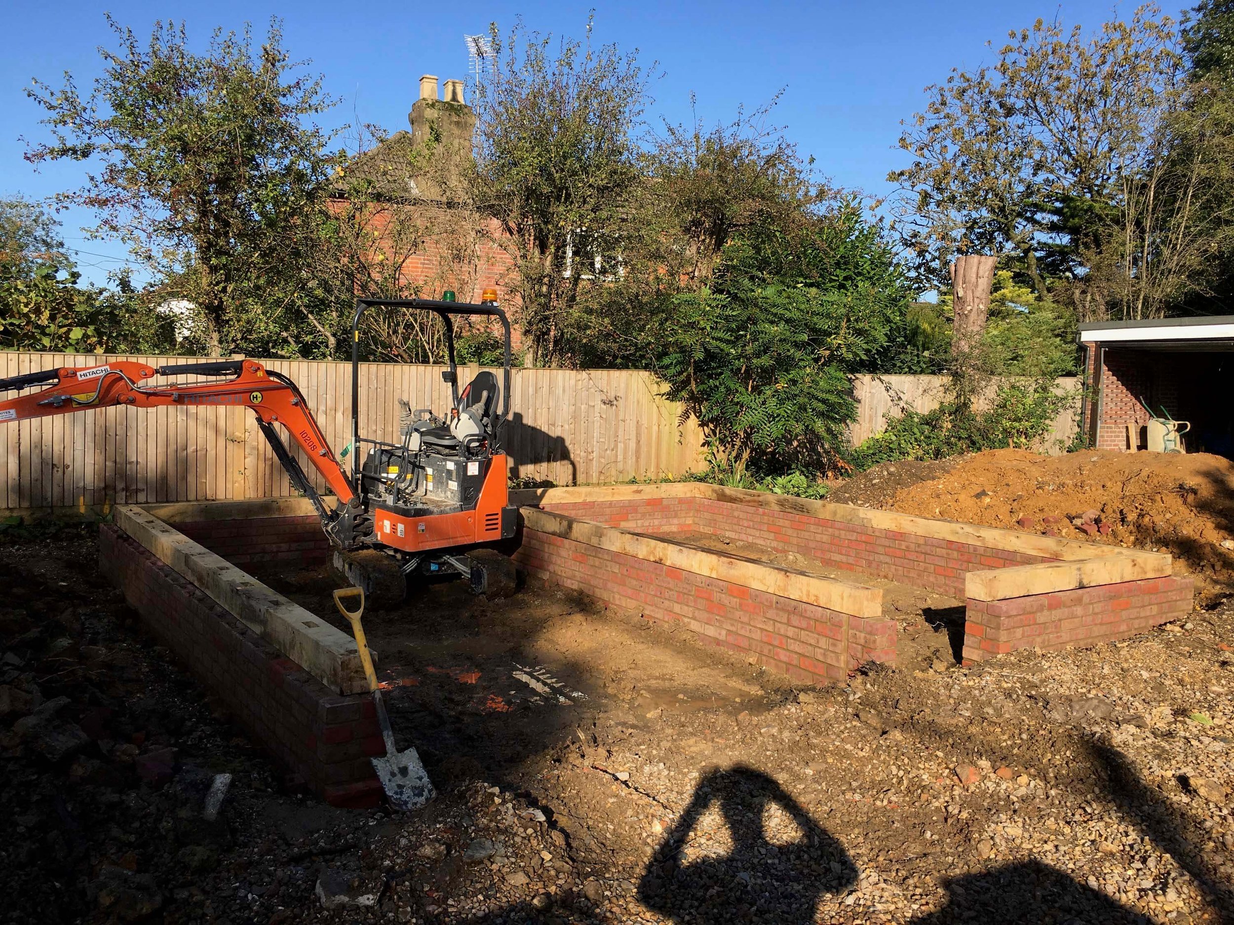 An image of a 2 bay oak frame garage.
