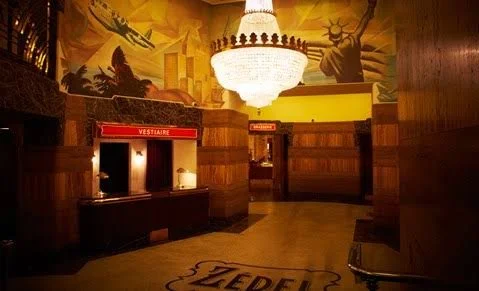 The entrance hall of Brasserie Zedel in Soho, London