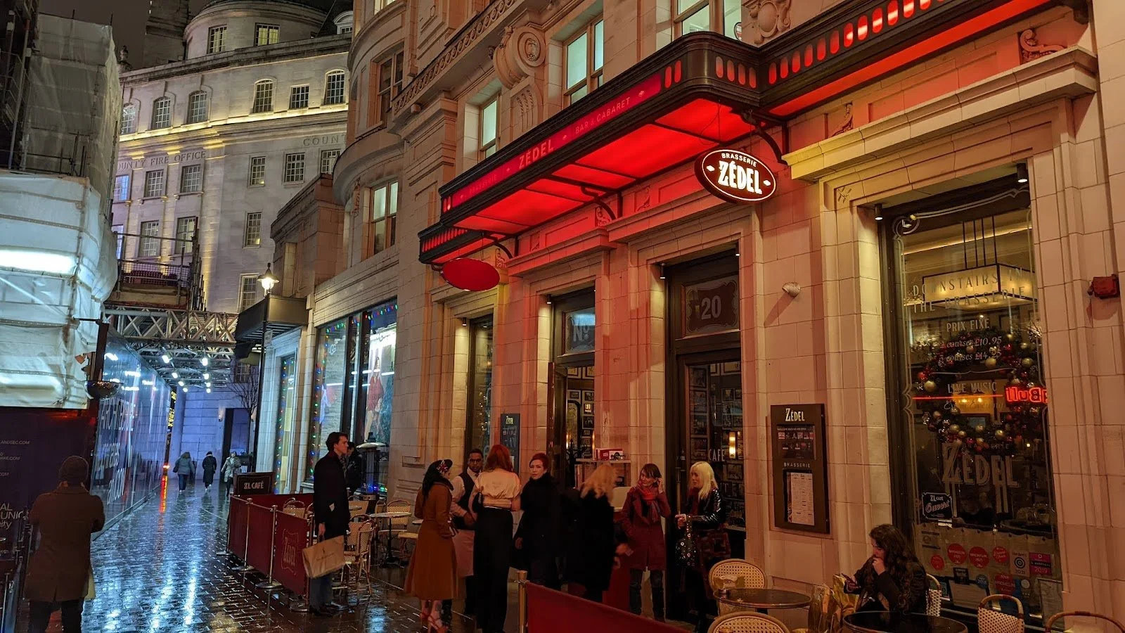 Brasserie Zedel by night in the heart of Soho in London
