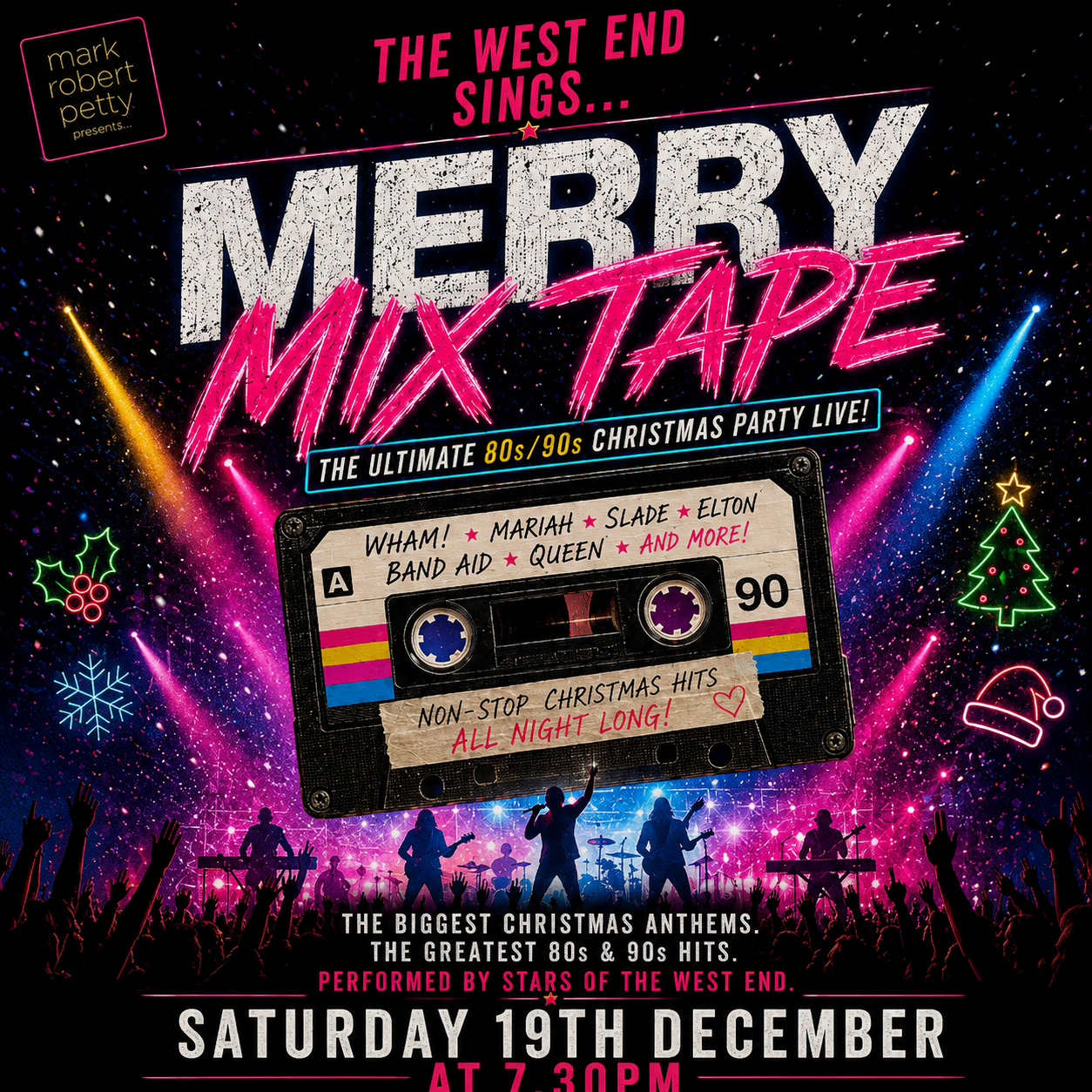 Christmas party concert night out, Derbyshire
