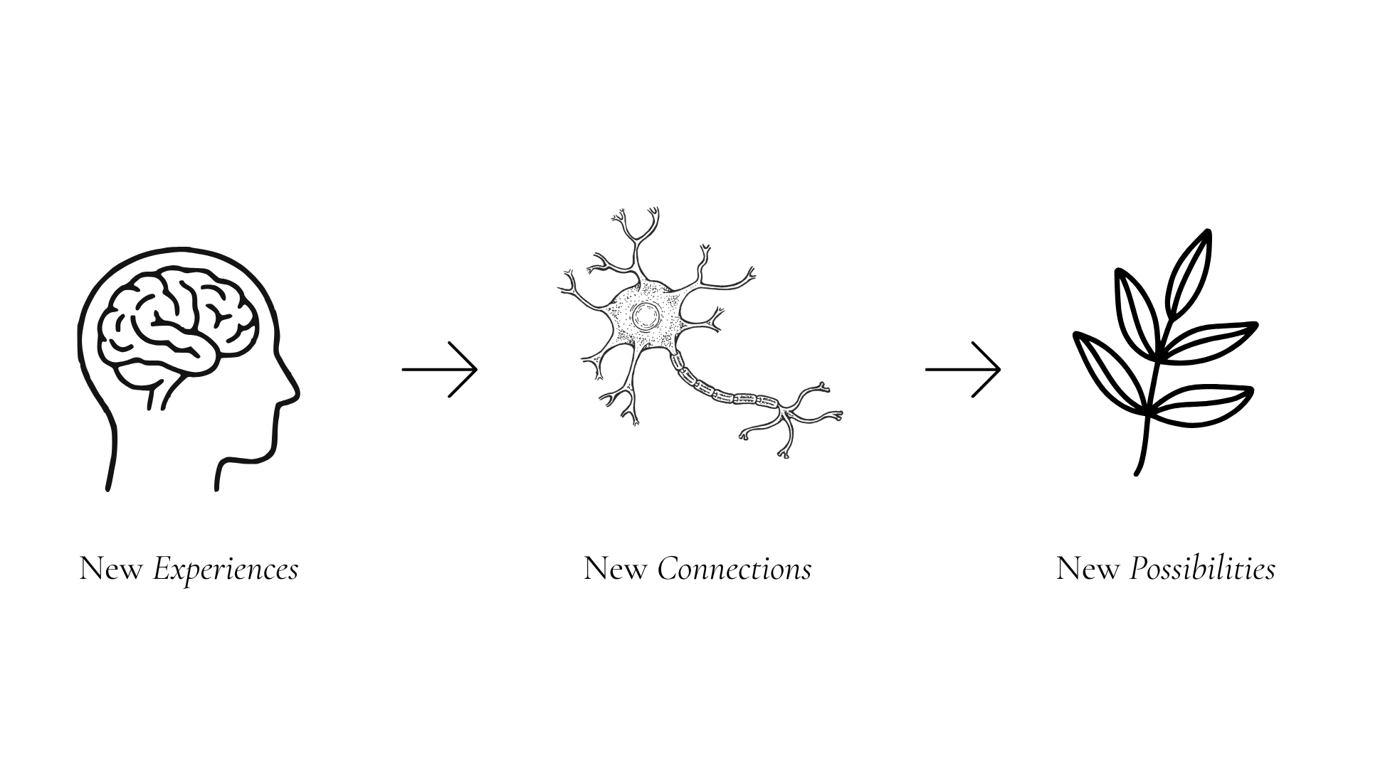Illustration of a human head with a brain, a neuron with dendrites and axon, and a chemical message indicating neural communication.
