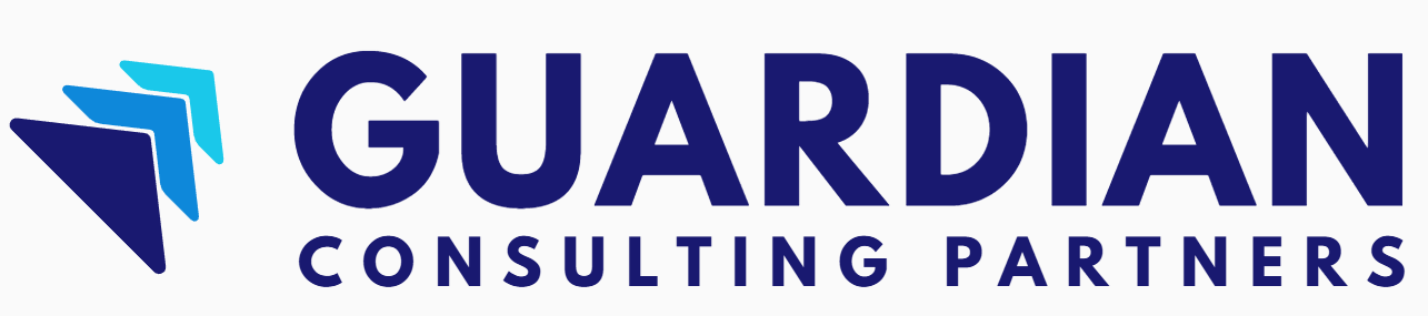 Guardian Consulting Partners logo with stylized blue and navy arrowheads
