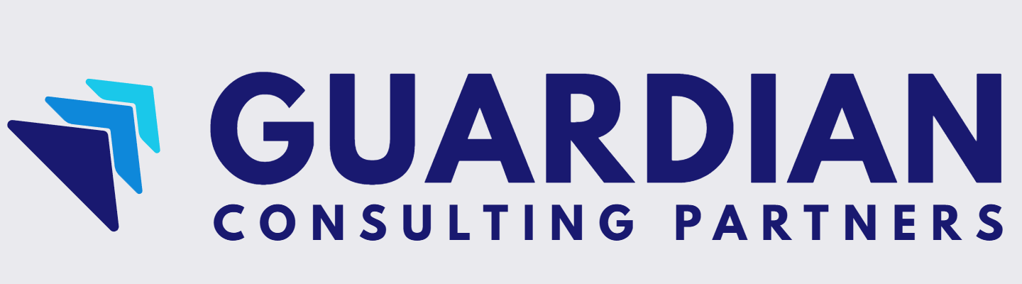 Guardian Consulting Partners logo with stylized bird in blue shades.