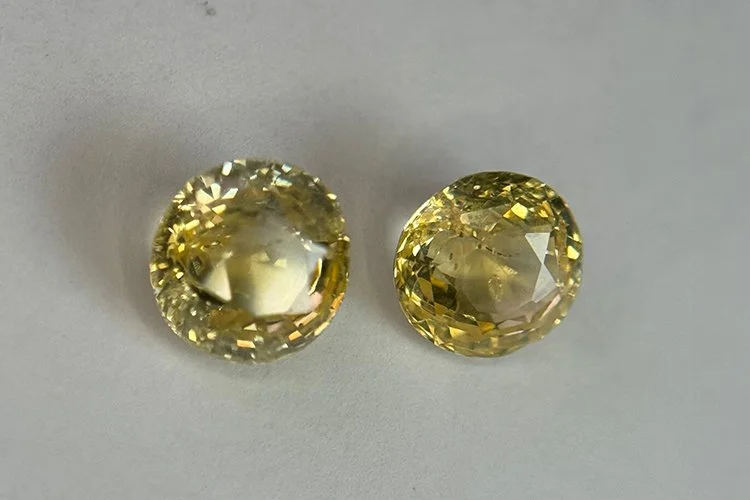 3.42 Total Ct. Unheated Yellow Sapphires