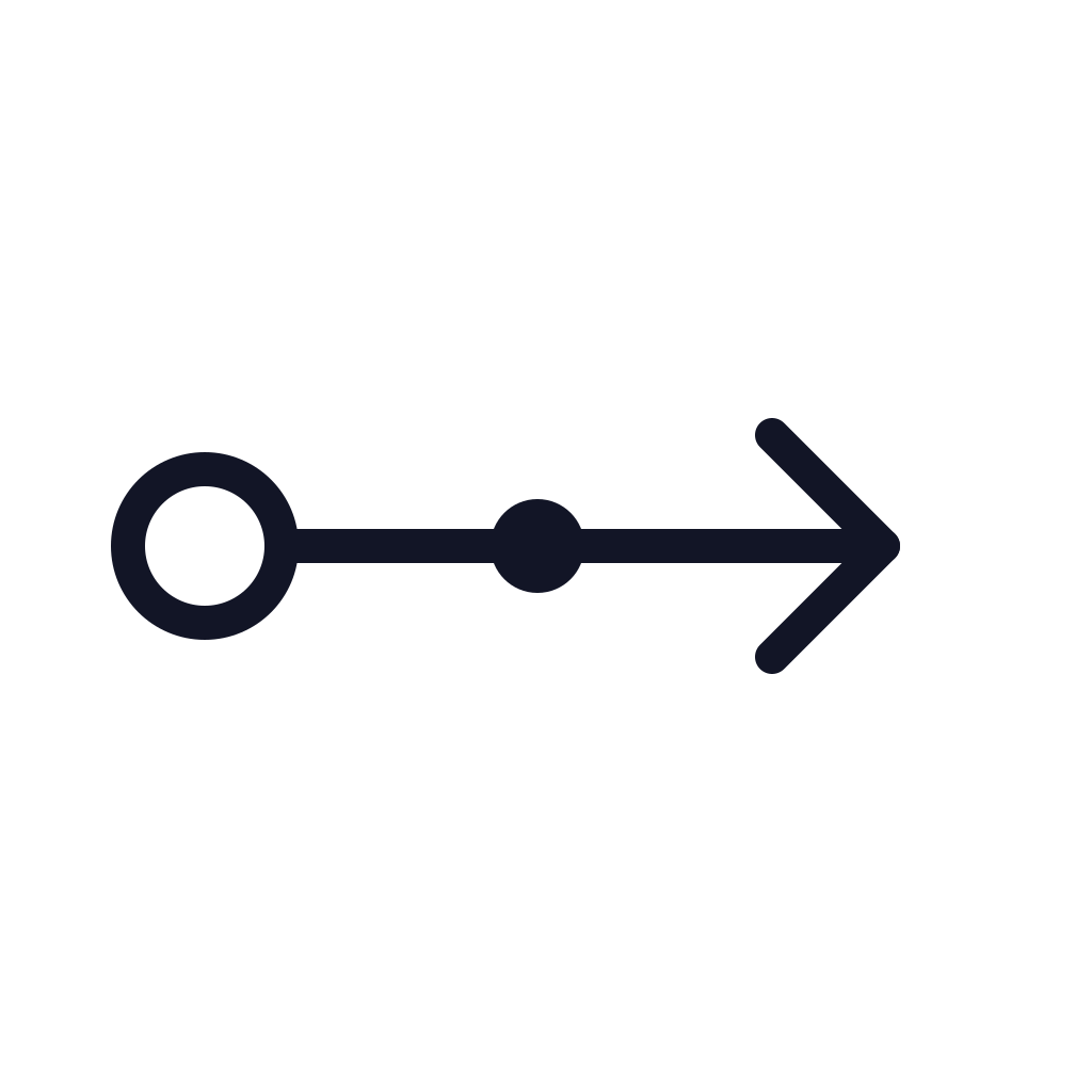 A diagram showing the standard USB symbol with an arrow pointing to the right.