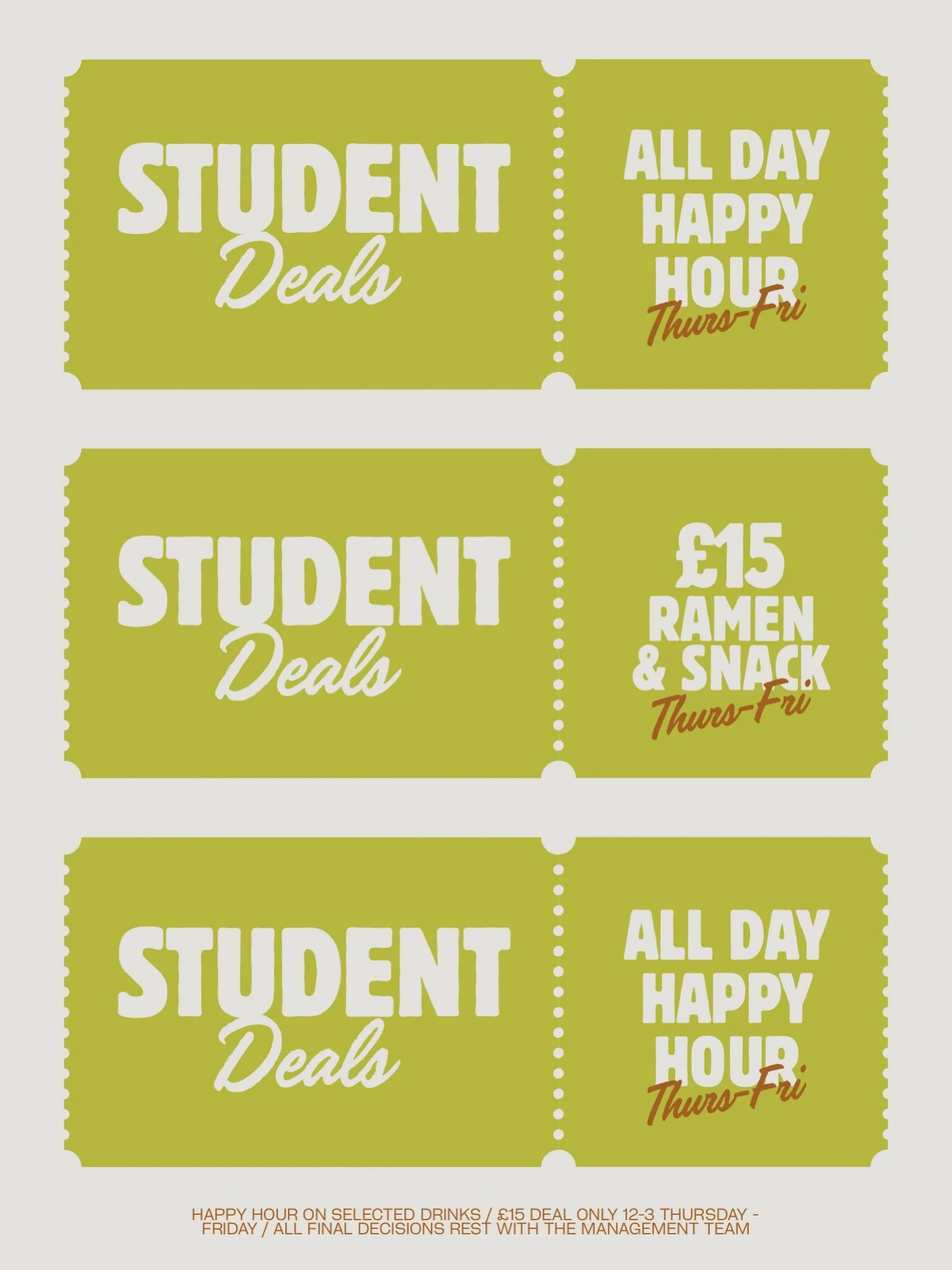 ALL DAY HAPPY HOUR &amp; &pound;15 LUNCH!? 🍜🍻

Welcome back to the city, students! Roll through the spot today and grab a bowl, a snack and a highball with your Everyday People.

🍻 ALL DAY HAPPY HOUR
12&ndash;9:45pm

🍜 &pound;15 RAMEN + SNACK
The