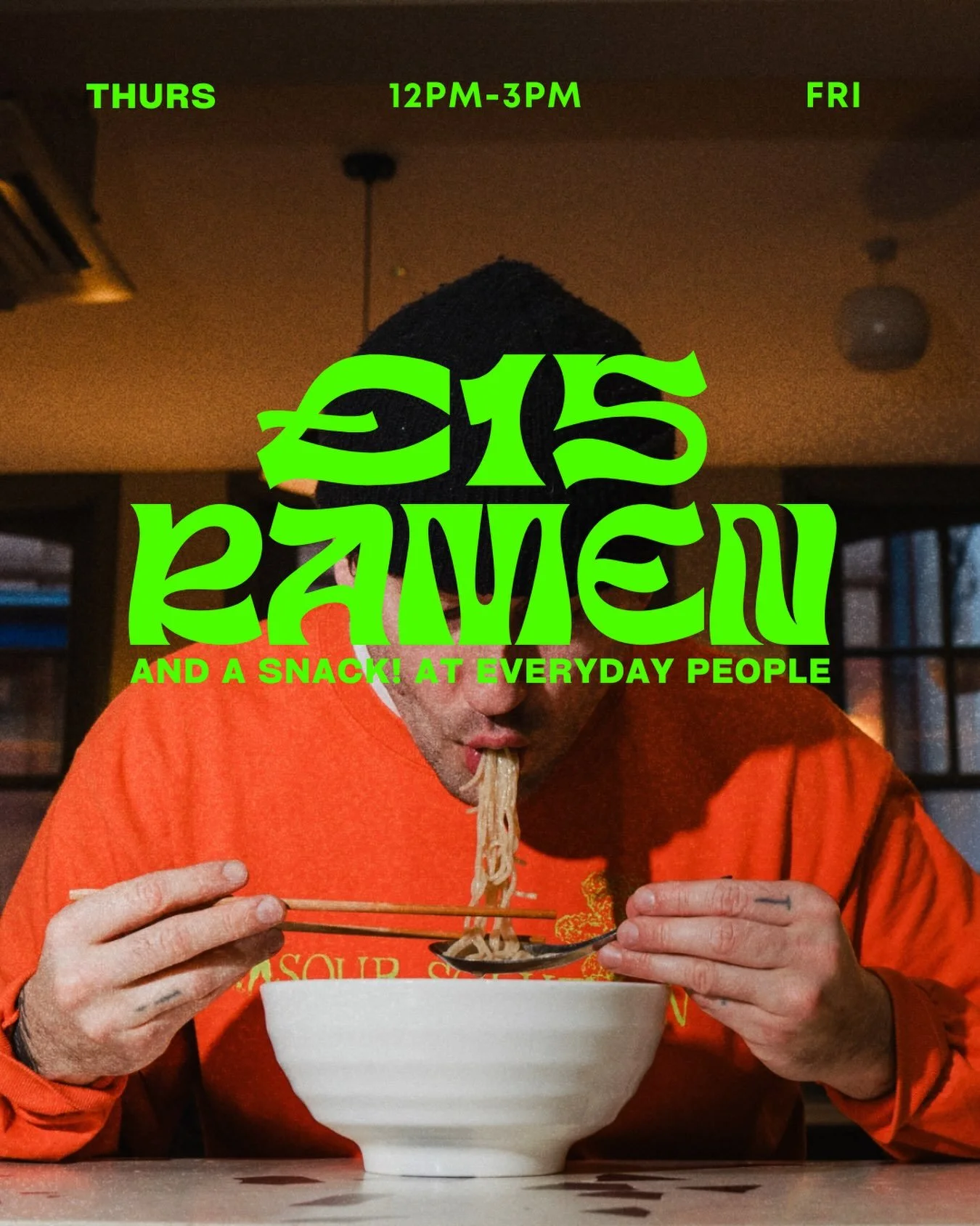 THURSDAY &amp; FRIDAY LUNCHTIME SLURPERS! 

🕦 12-3 
📅 Every Thursday and Friday 
📍 Everyone&rsquo;s favourite OG NOTTS ramen shop 
🍜 Bowl and a snack for just &pound;15 🤯

COME SEE YOUR EVERYDAY PEOPLE✌️
