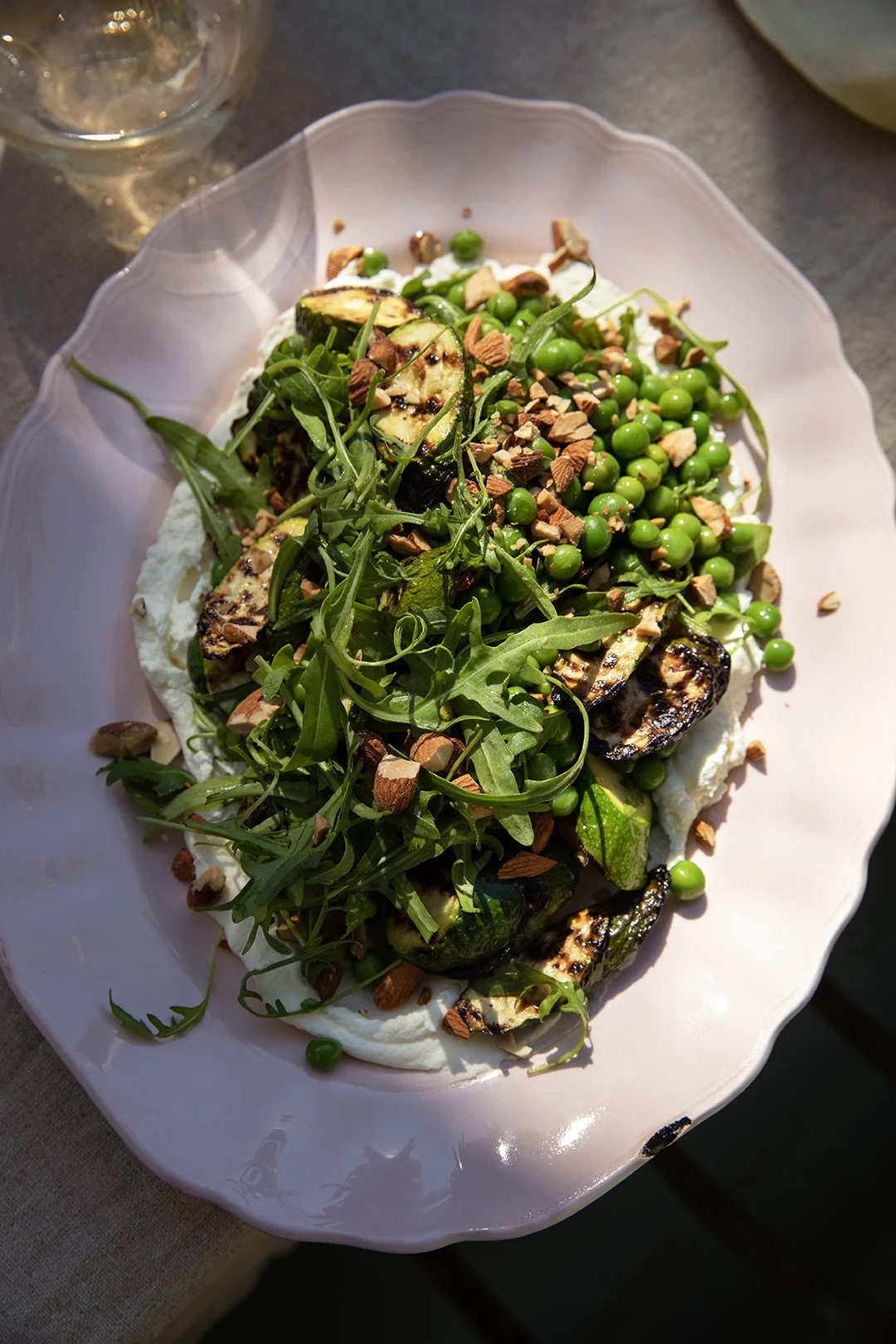 9A7A5811 Grilled Courgettes, Peas, Rocket, Toasted Almonds and Labneh:Feta copy.jpg