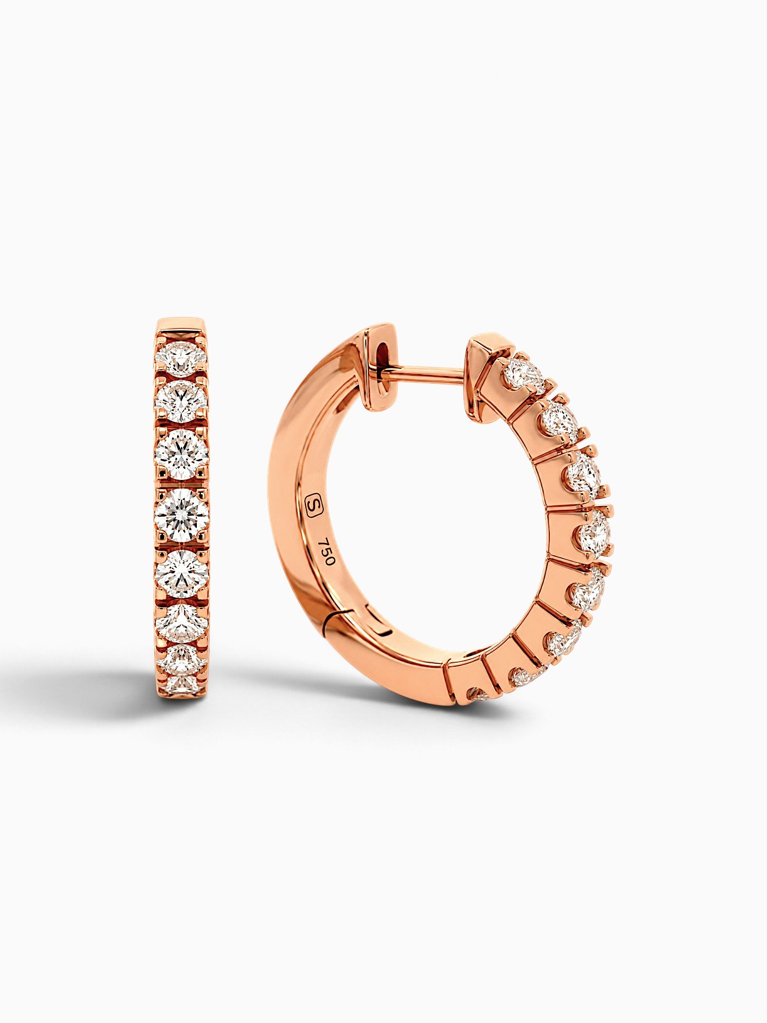 Diamond Hoop Earrings in 18ct Rose Gold