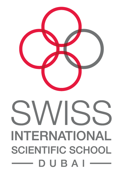 Logo of Swiss International Scientific School Dubai, featuring interlinked red and black circles above the school's name.