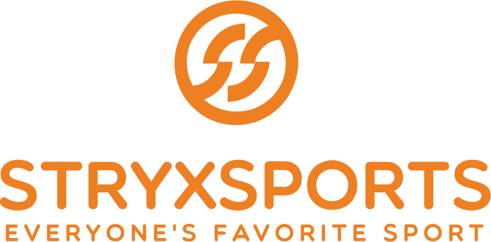 The StryxSports logo with an orange circular emblem and the slogan 'Everyone's Favorite Sport' underneath.