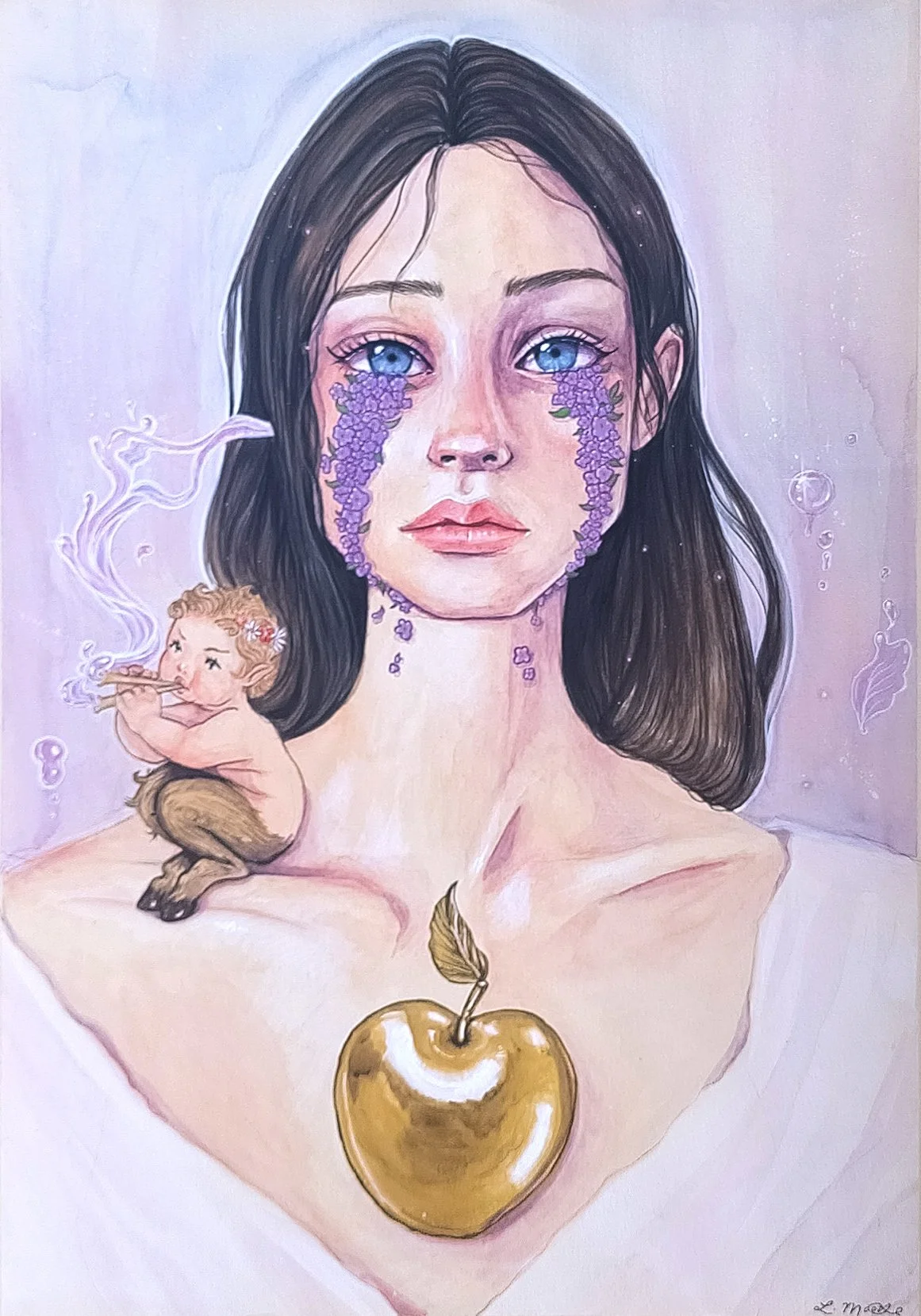 Desire, 2023, watercolour, pencil + acrylic on paper, 42 x 29.7 cm 