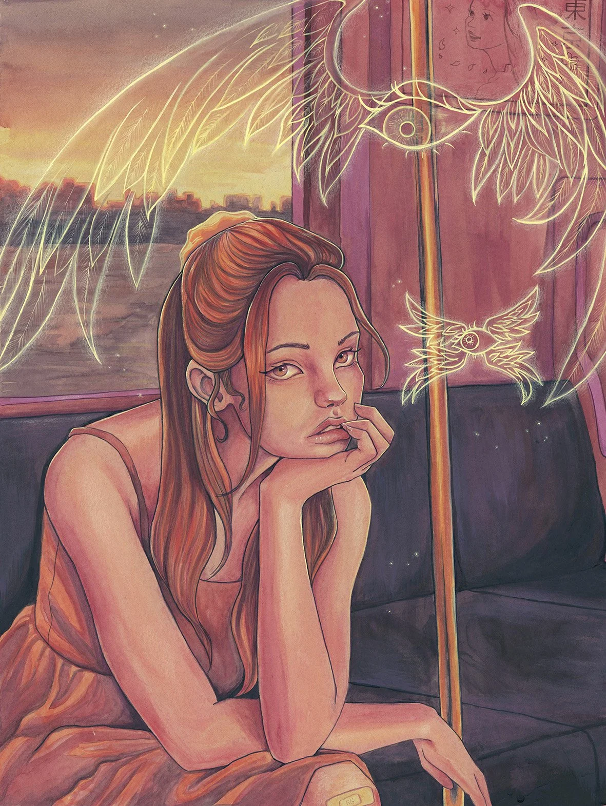 The Return Home, 2026,
watercolour on toned paper, 61 x 45.7 cm