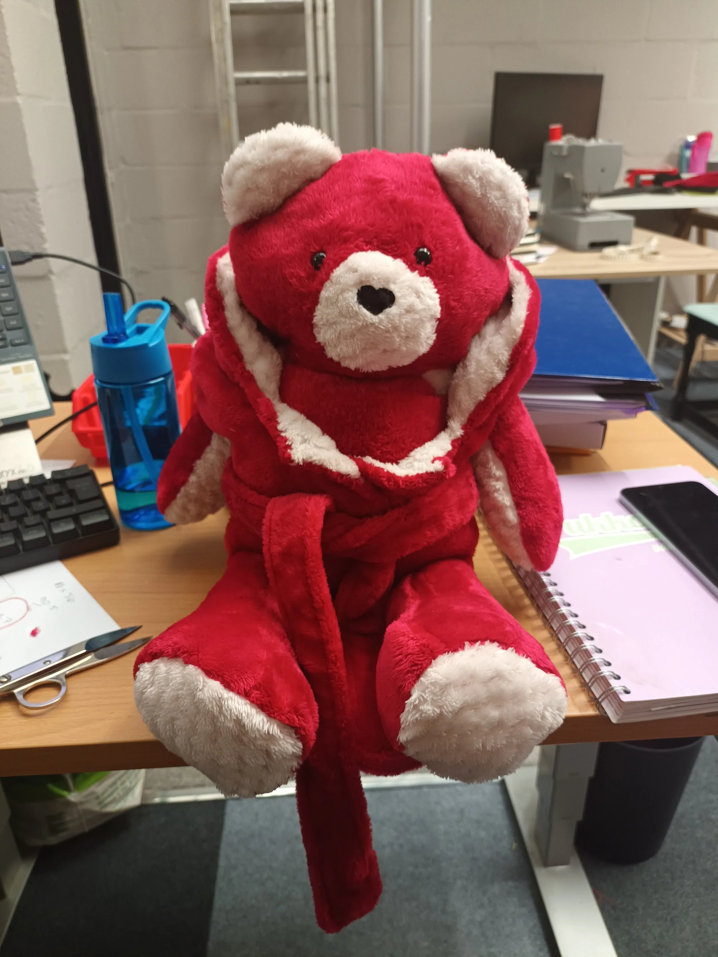 Memory bear made from a dressing gown