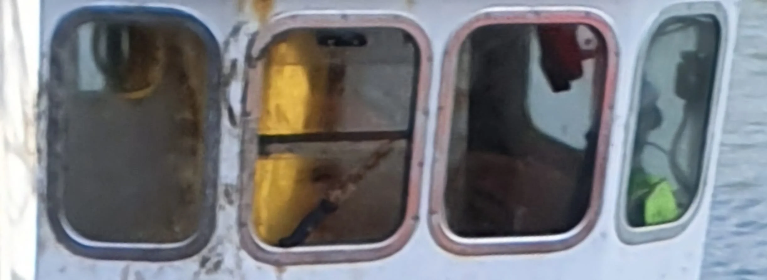 Three windows on a fishing vessel, Imagery for AbeySea's maritime theme