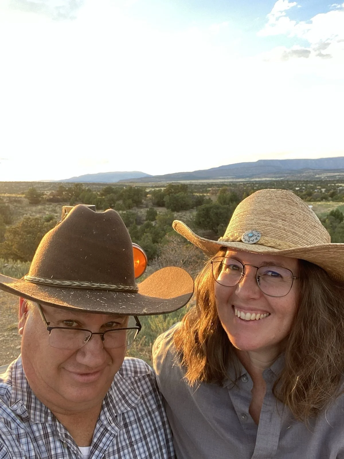 Shawn and Dawn together at Rocky Road Ranch in Utah at sunset.