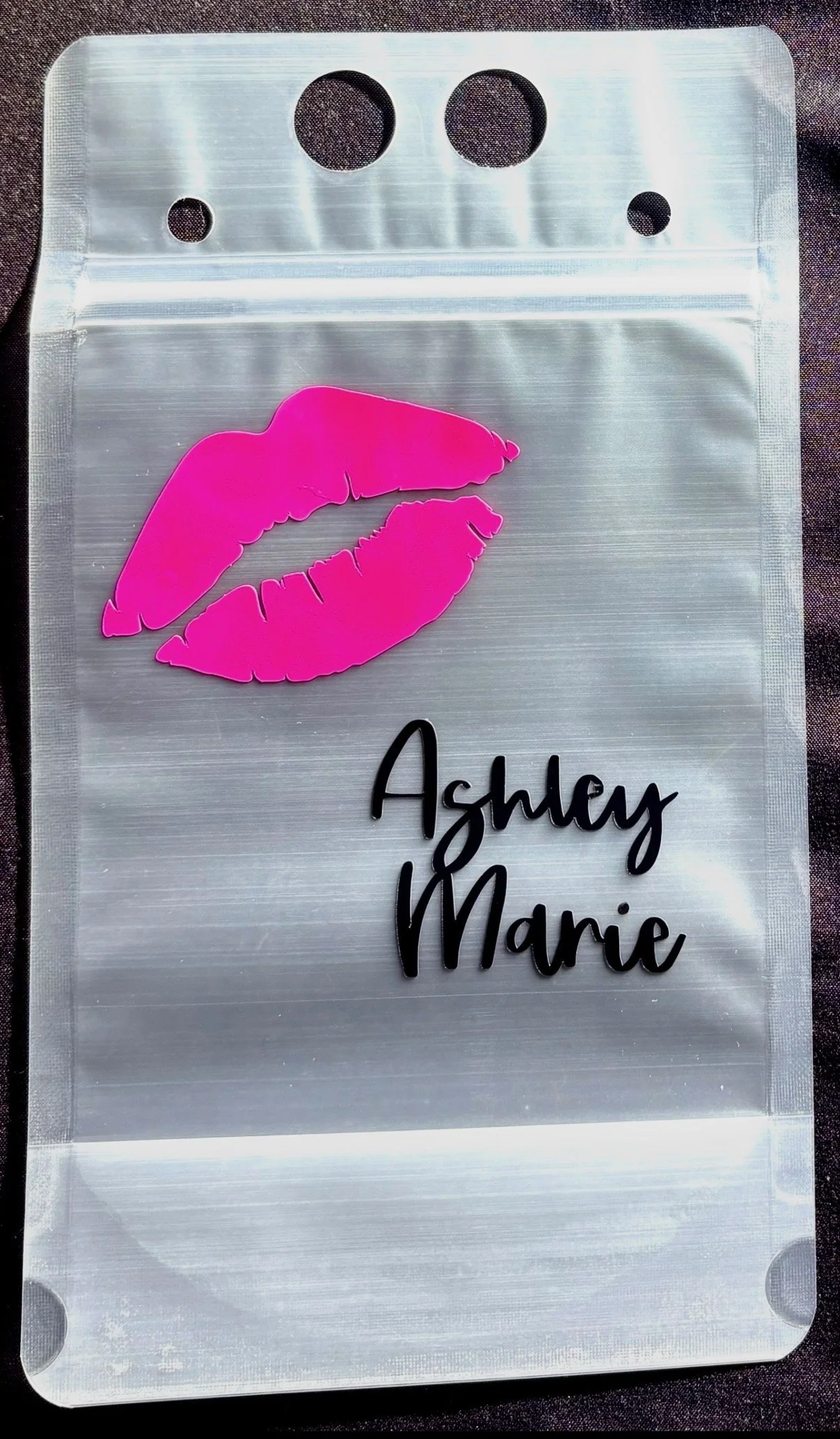 Lips plus name drink pouch