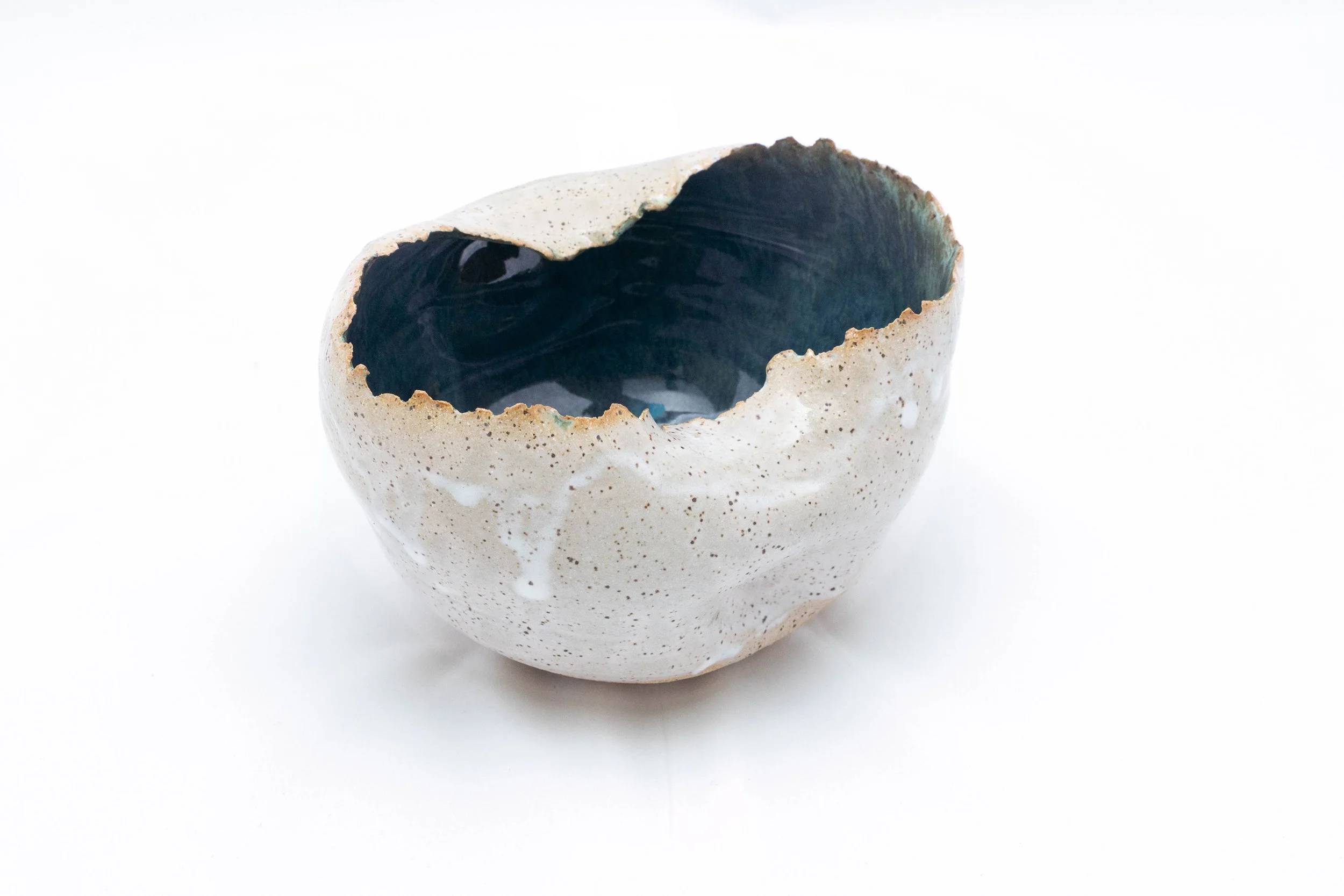 Egg Bowl. Thrown form, modified. Clay & Glaze. 2026. Deanna Varble.