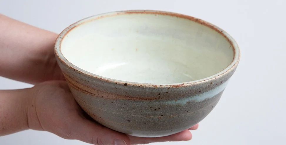 Sky bowl. Thrown Form.  Clay and Glaze. 2024. Deanna Varble.