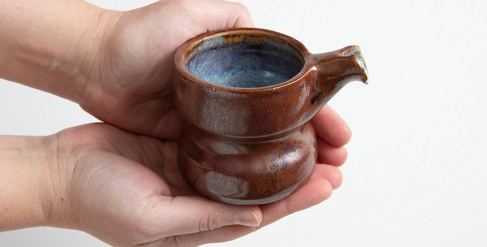 Brown Pitcher. Thrown Form.  Clay and Glaze. 2004. Deanna Varble.