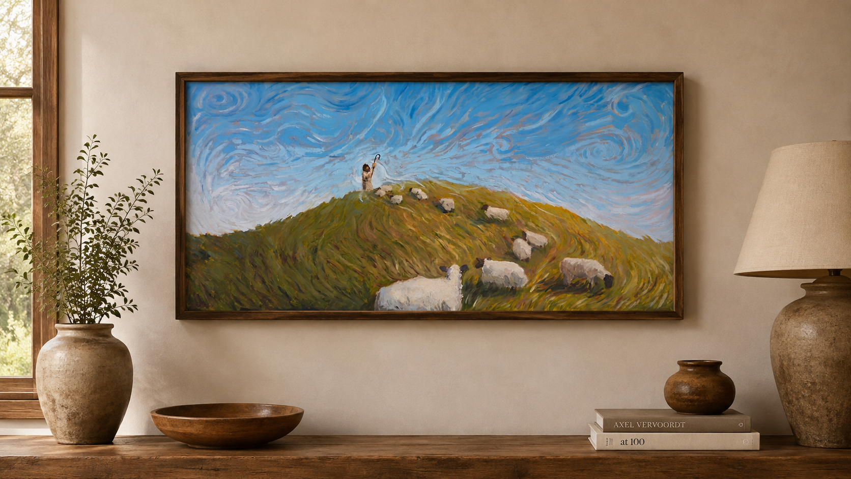 'He Leads Them' Original Canvas Painting
