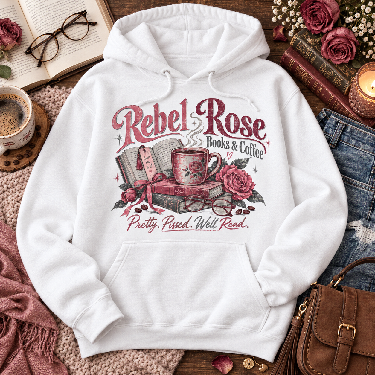 Women’s bookish graphic hoodie