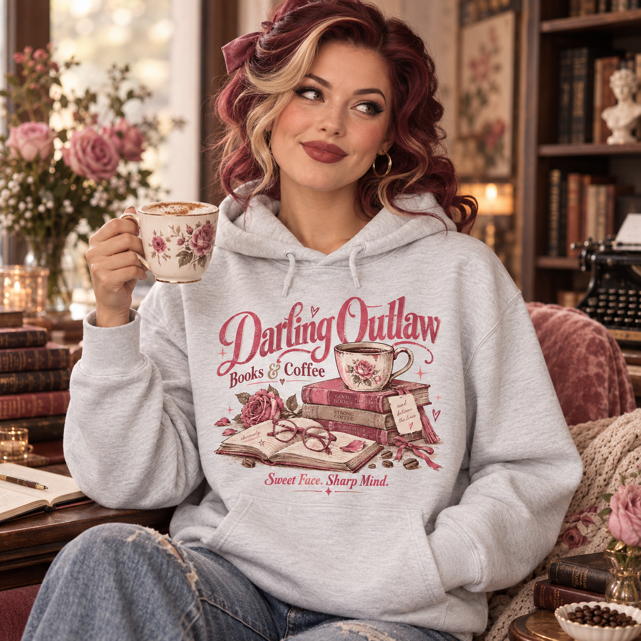ash graphic hoodie for women
