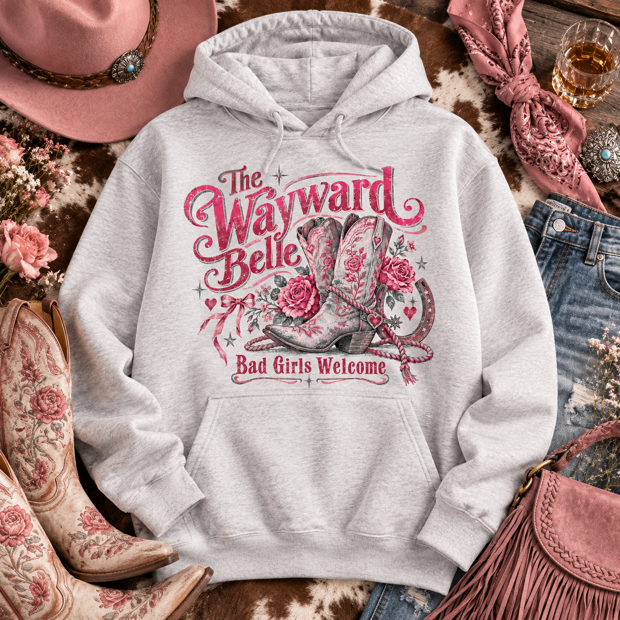 Pink rodeo hoodie