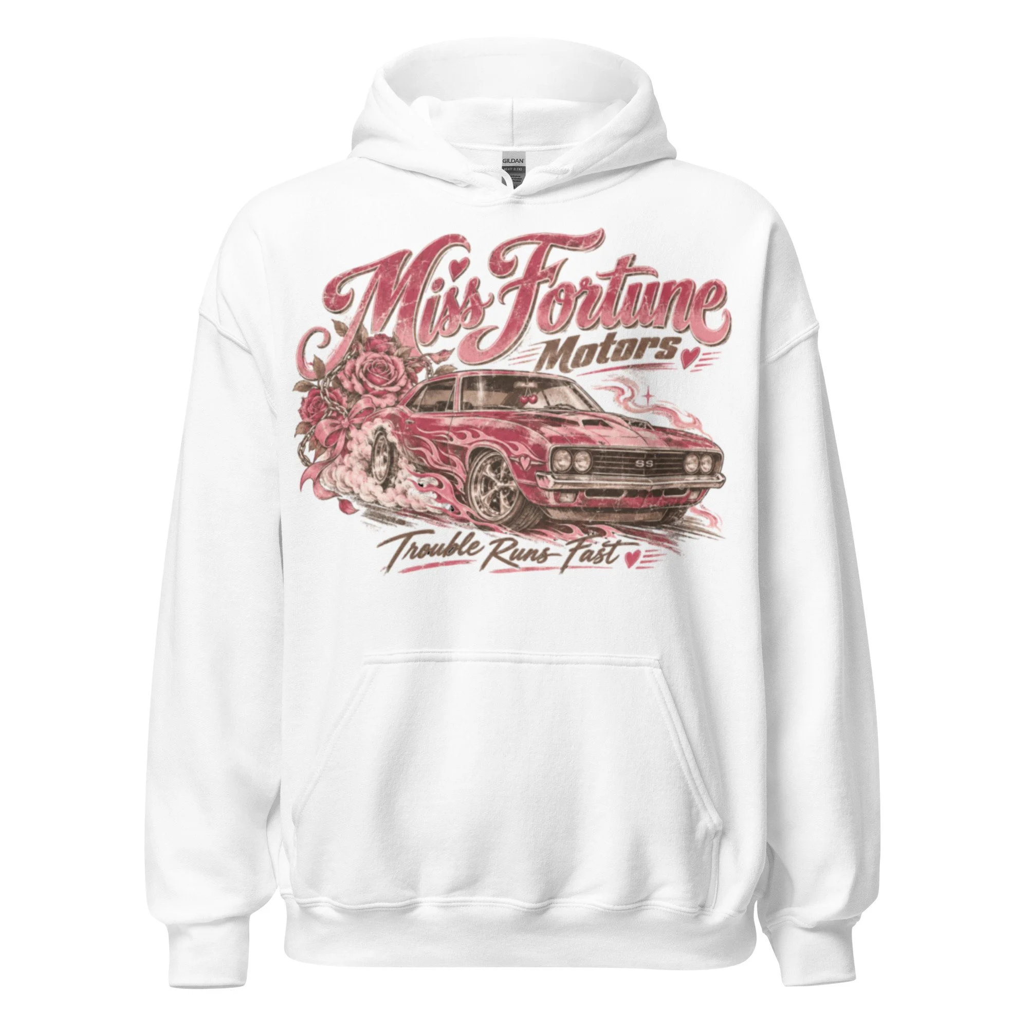 Women's white graphic hoodie