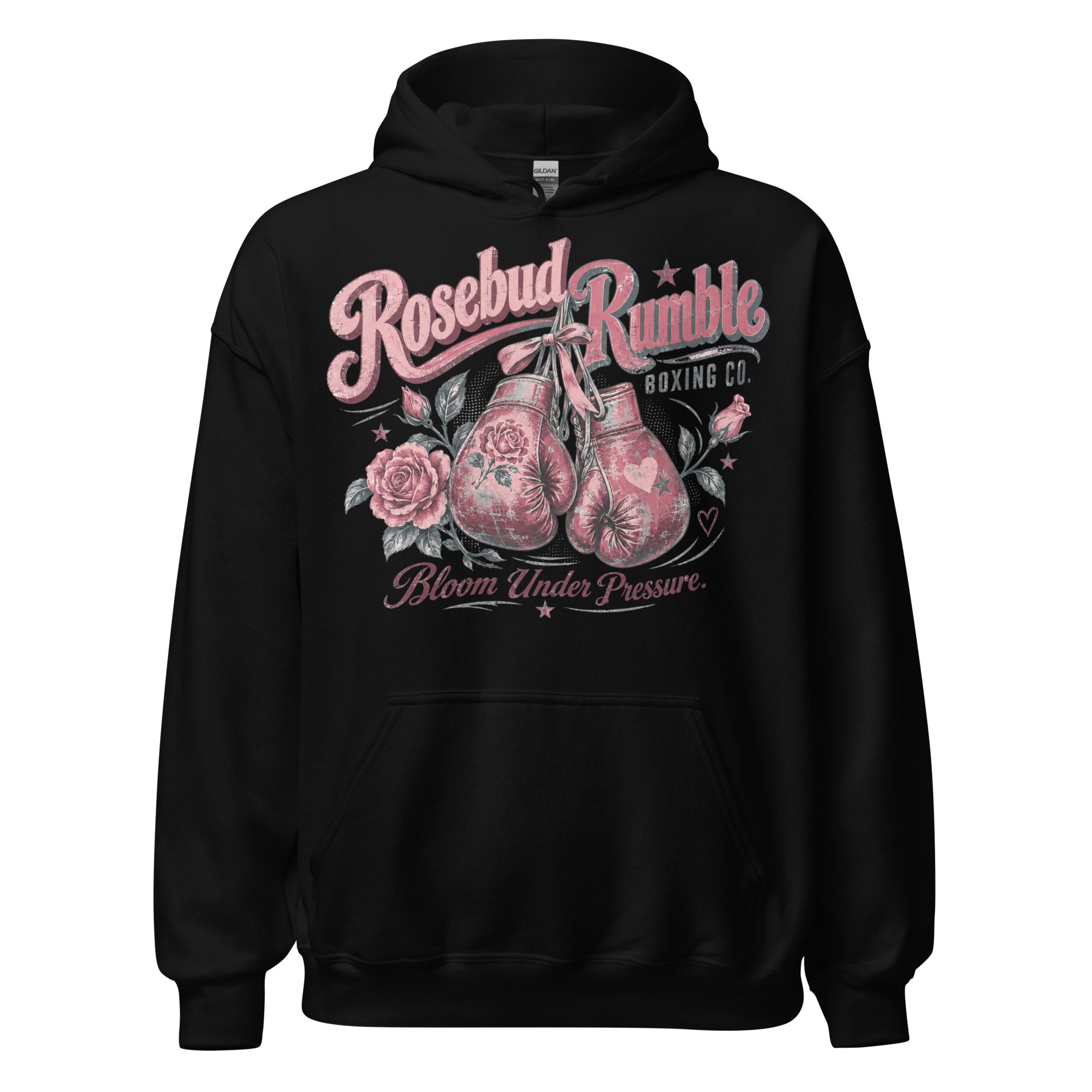 Retro boxing pullover hoodie