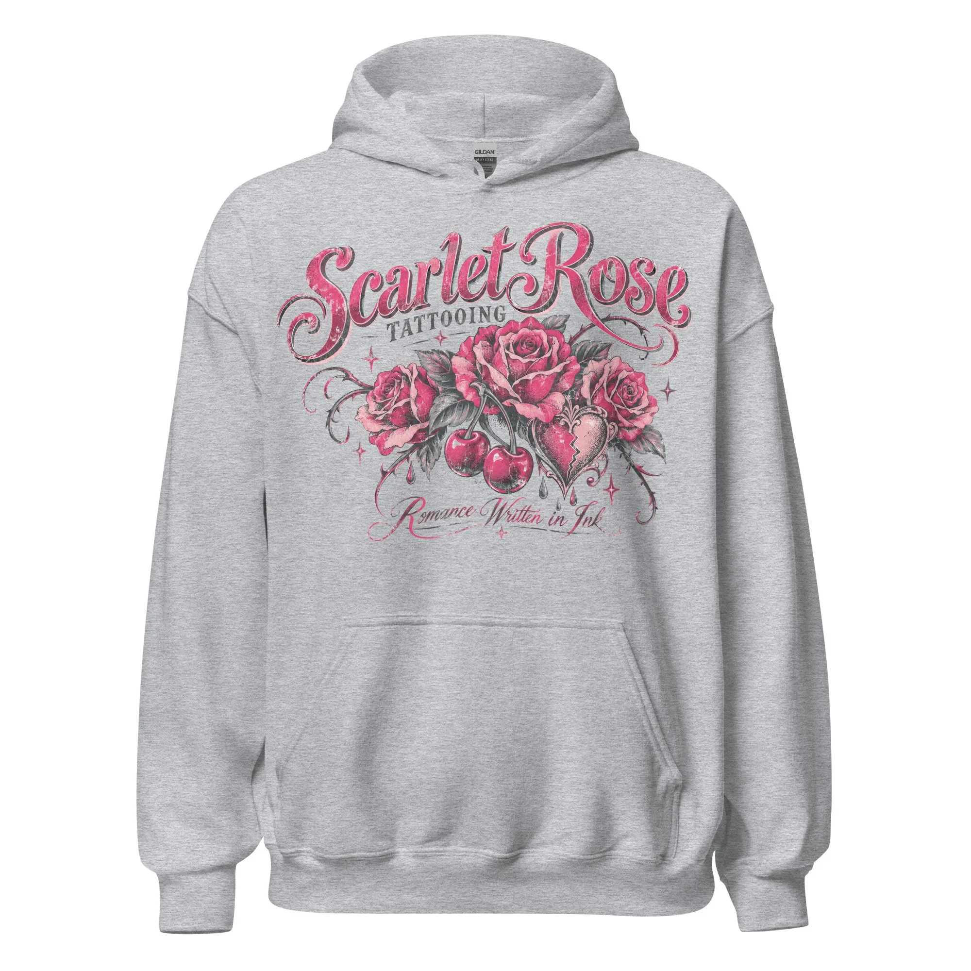 Rose and heart hooded sweatshirt