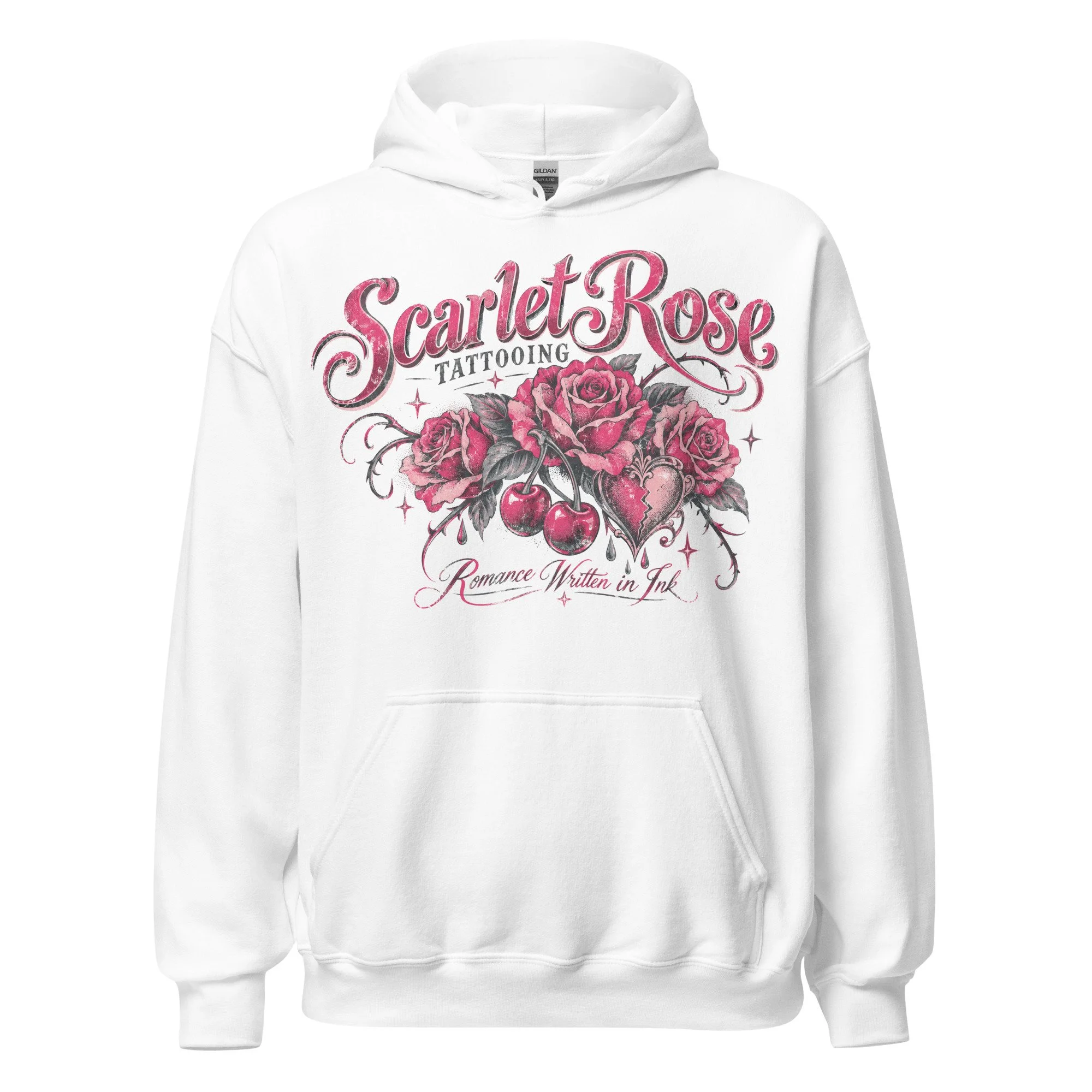 White graphic pullover hoodie