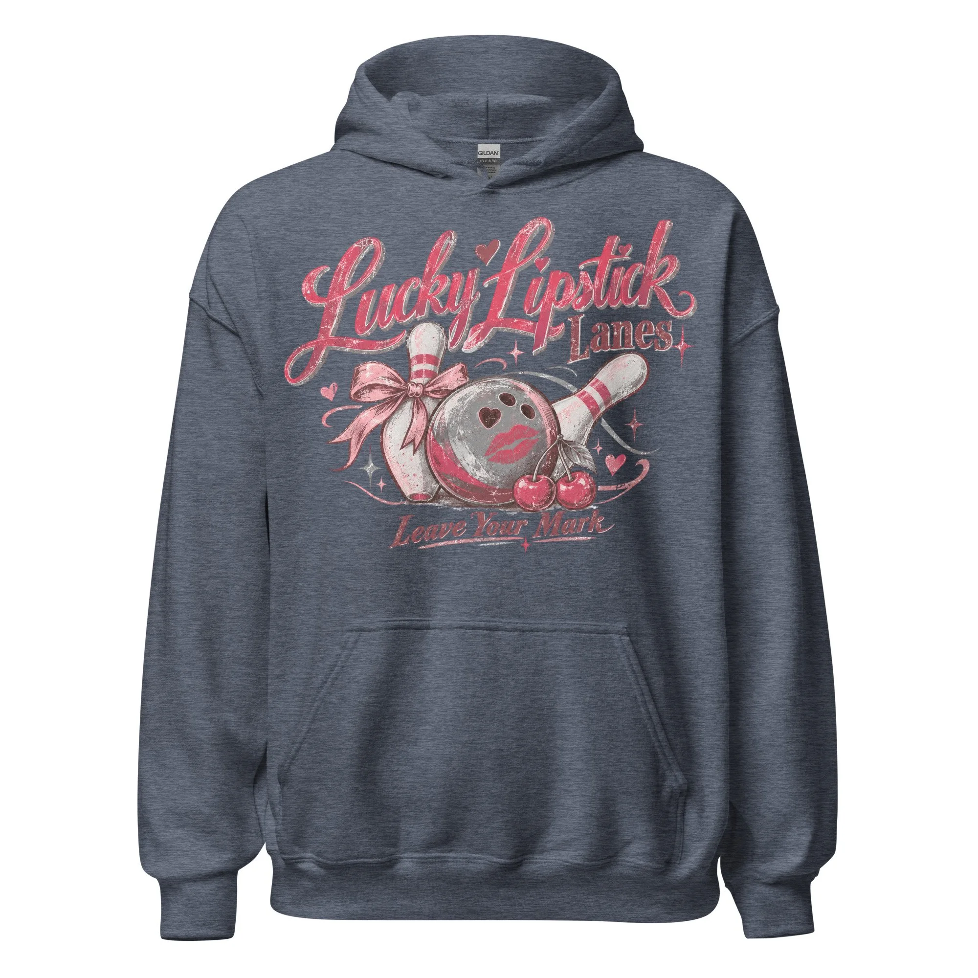 Pink bowling graphic hoodie