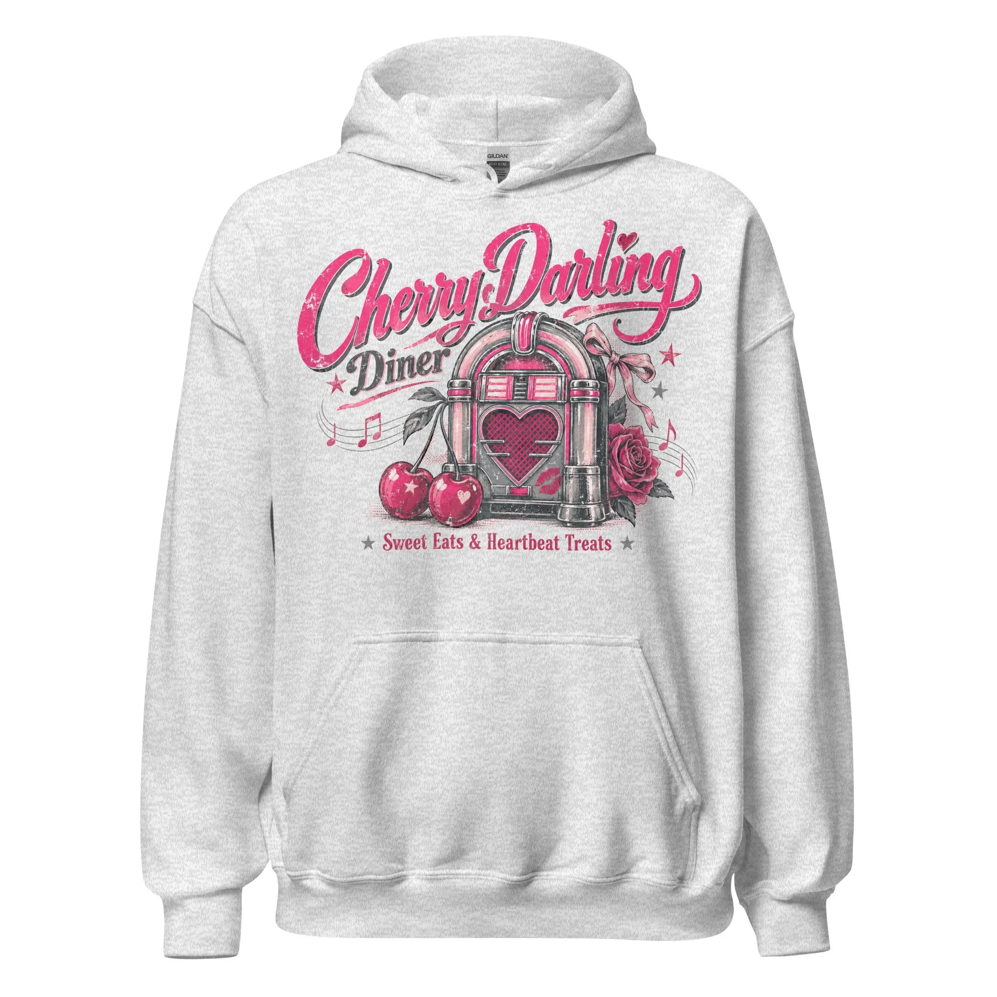 pink graphic black hoodie