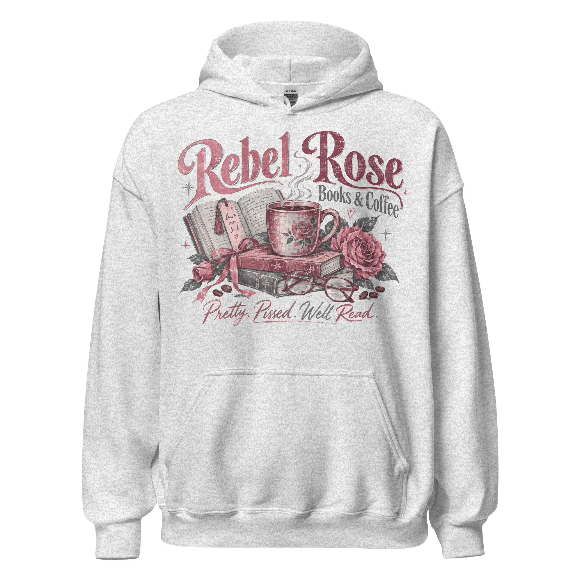 Floral books and coffee hoodie