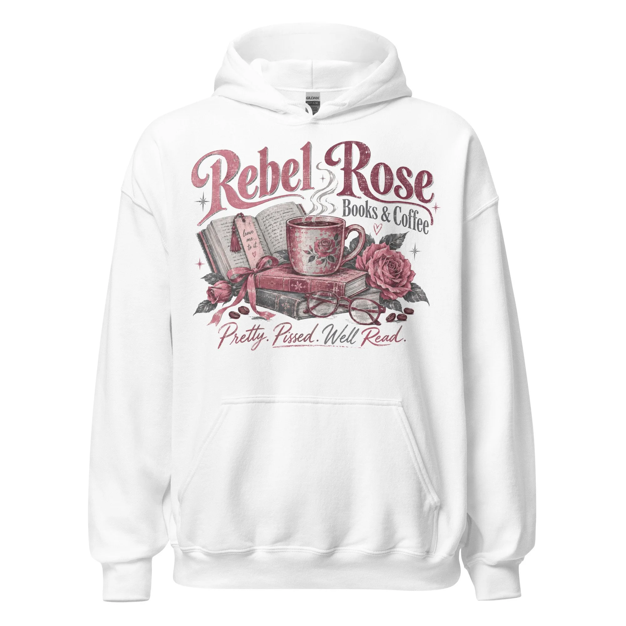 White book lover graphic hoodie