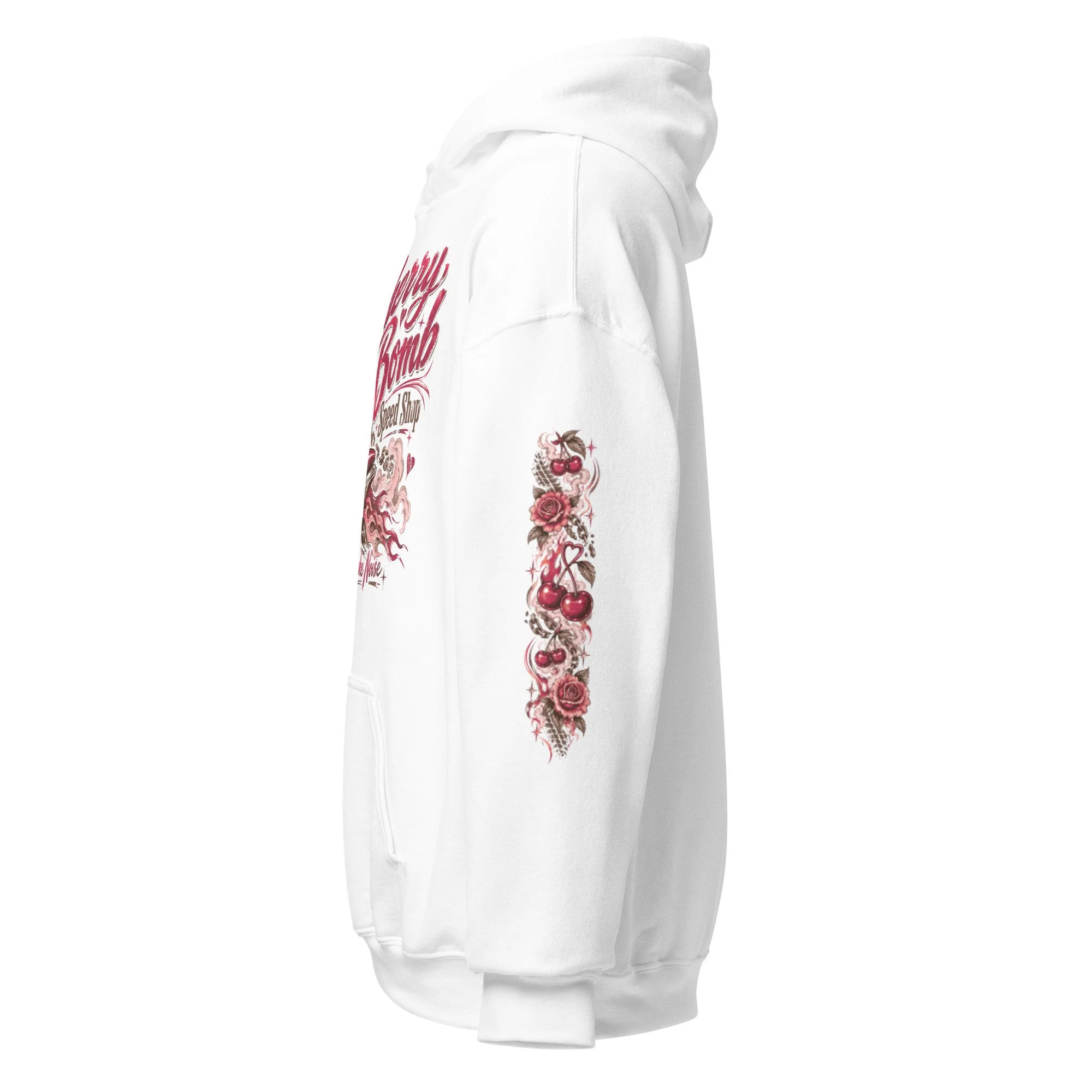 Pink racing graphic hoodie