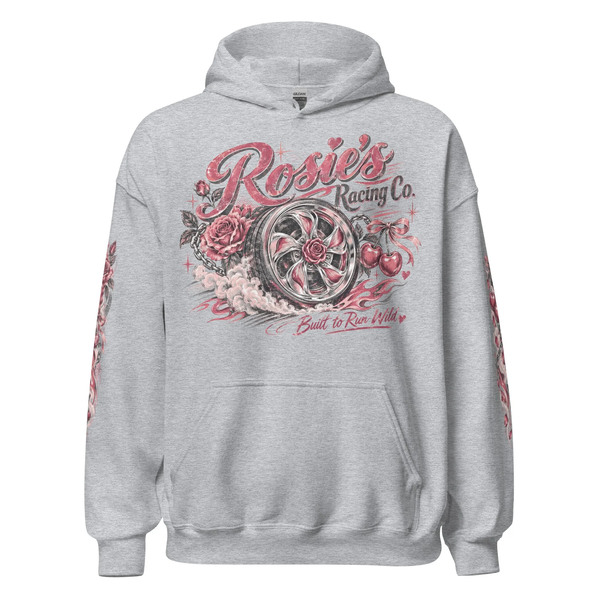 Girly flame sleeve graphic hoodie