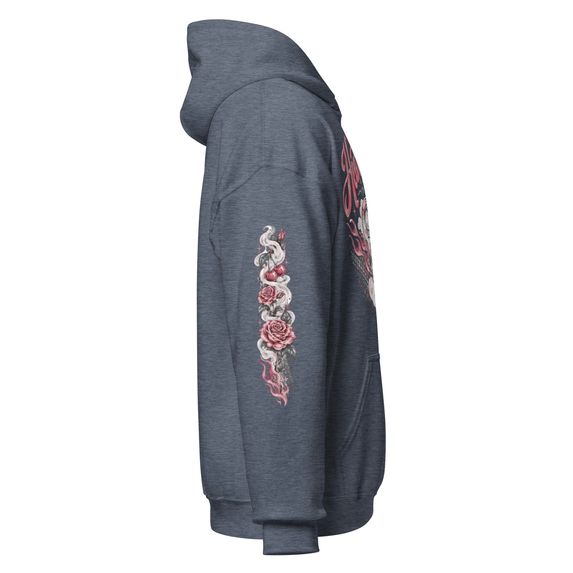 Womens flame sleeve graphic hoodie