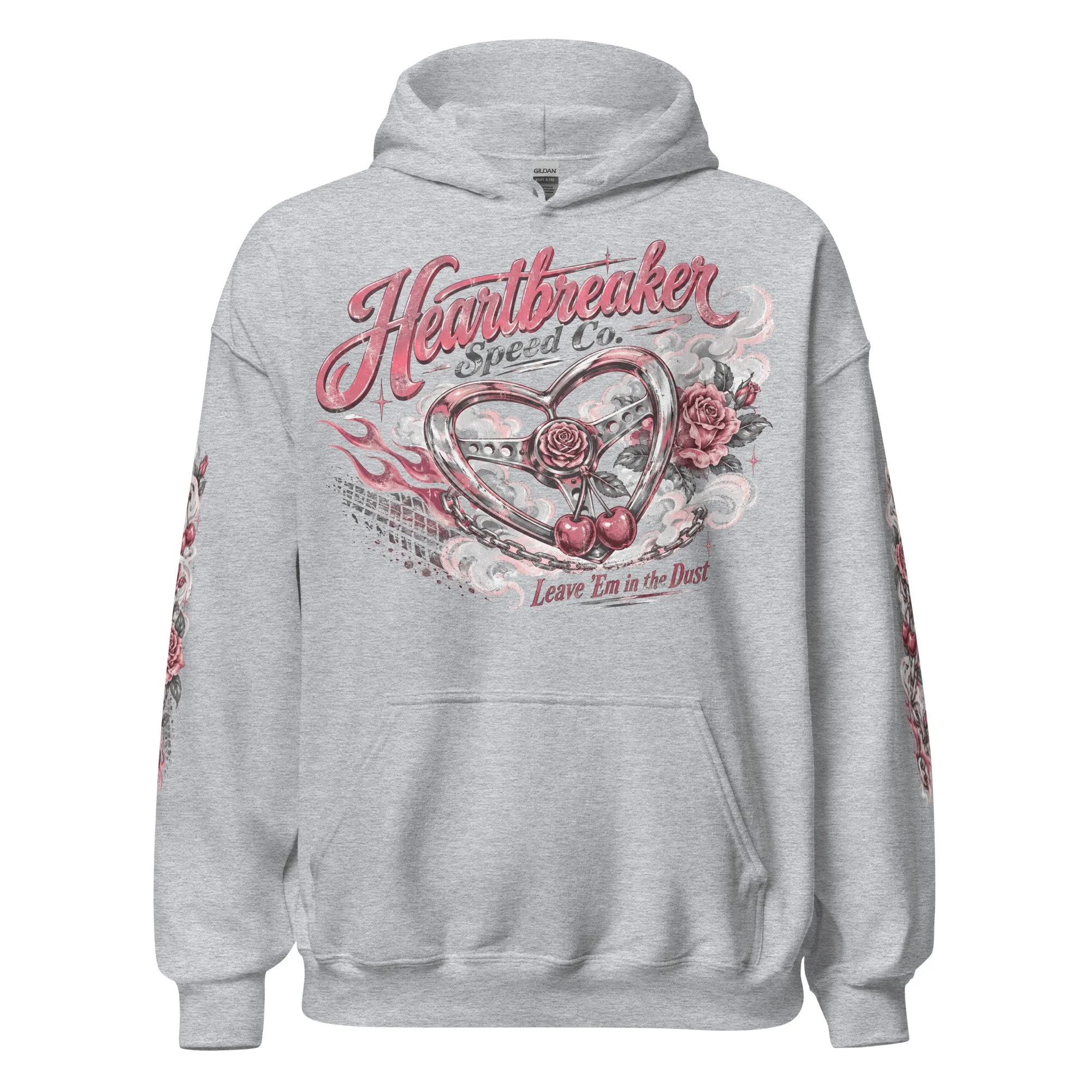 Rose chain graphic pullover hoodie