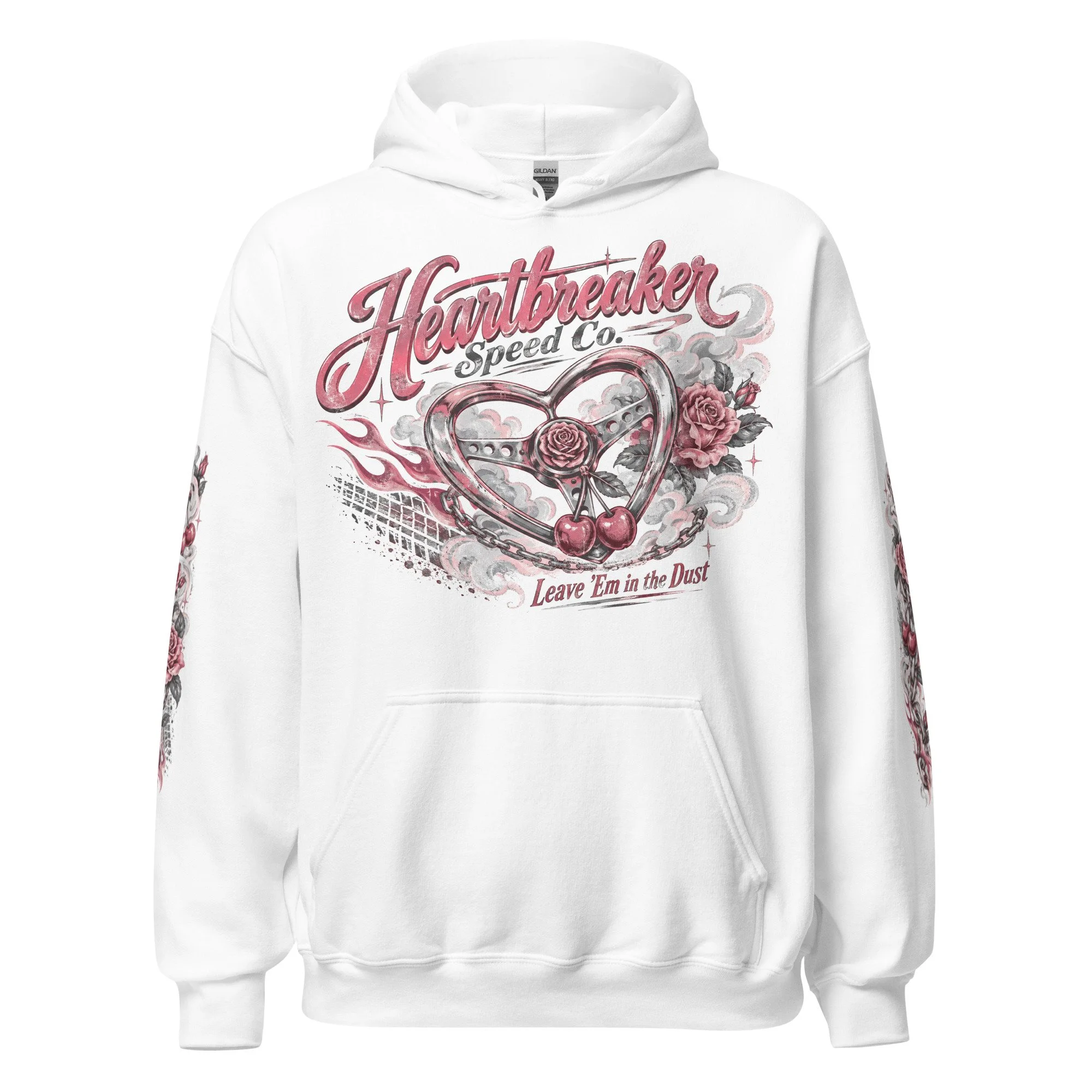 Heart steering wheel graphic hoodie