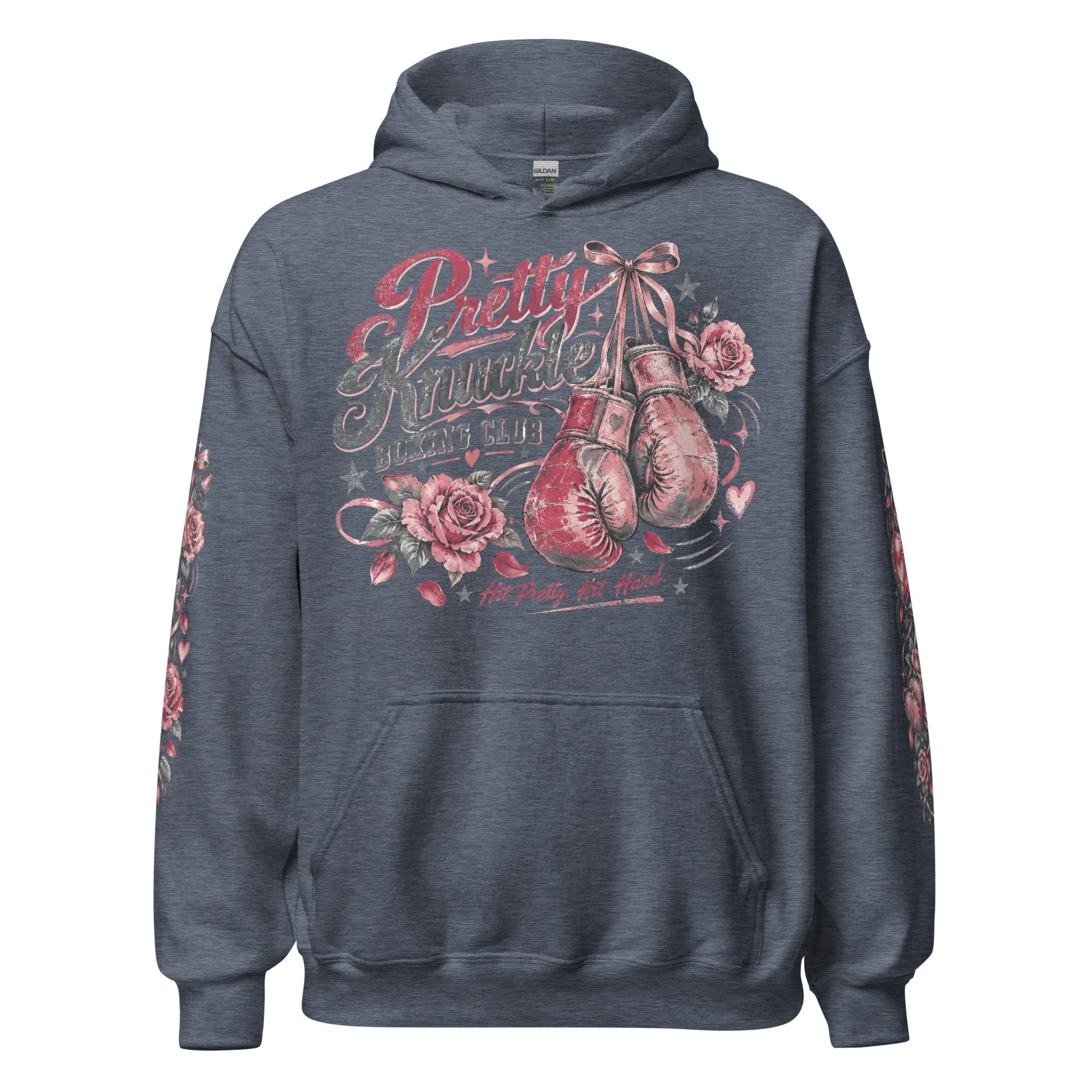 Pink boxing graphic hoodie